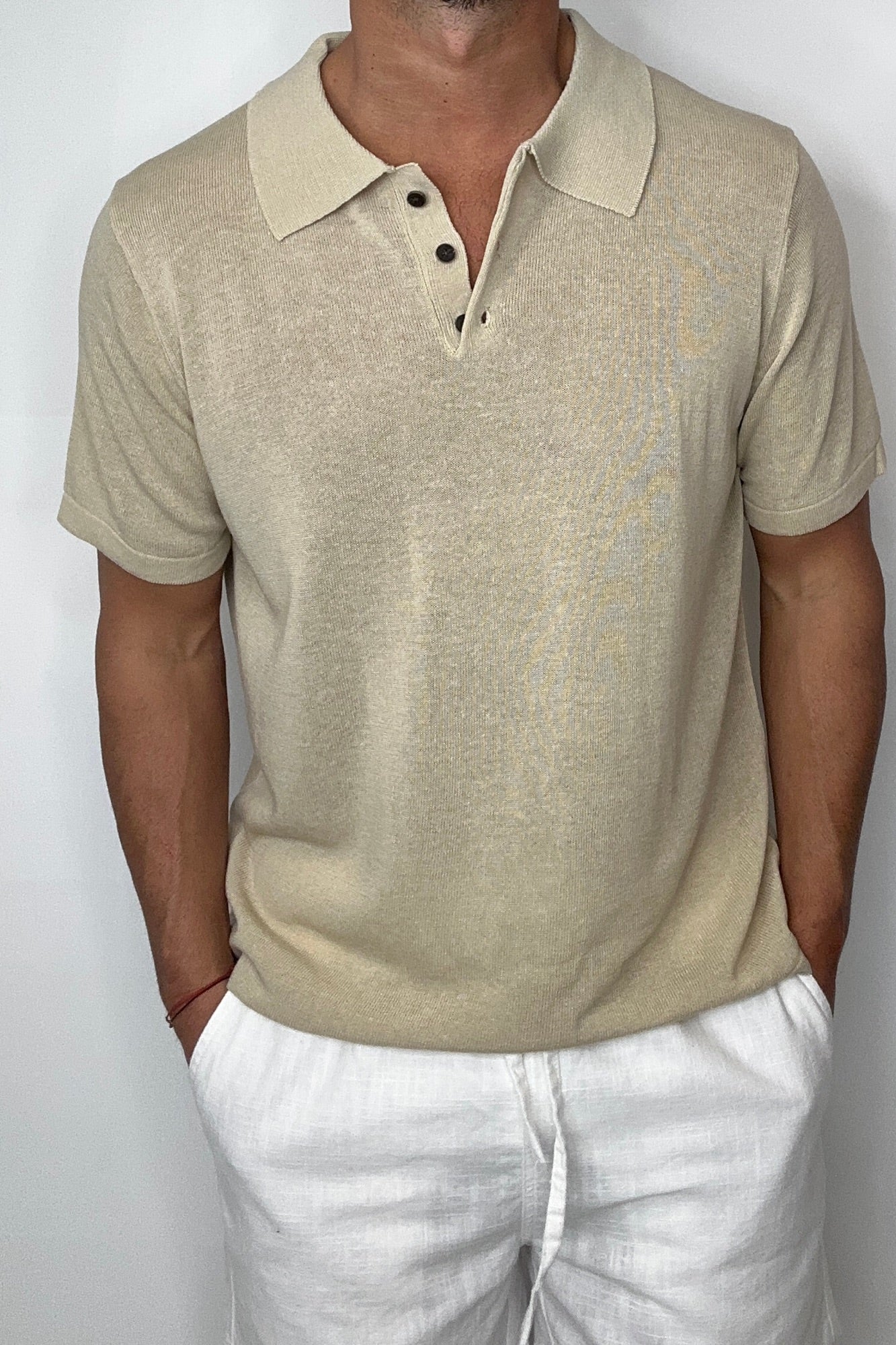 Relaxed Soft Knit Polo Sand
