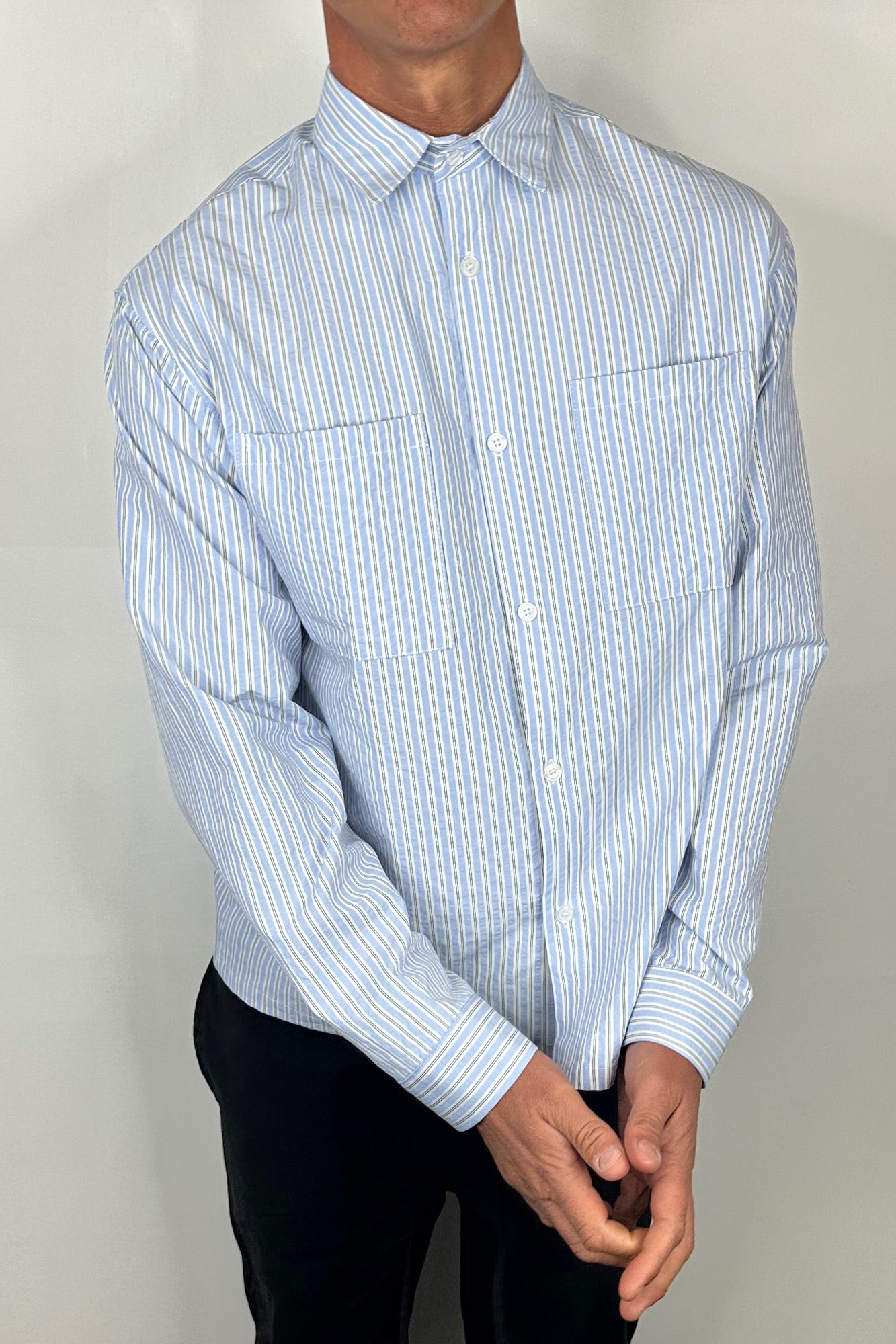 Miles Stripe Shirt Blue