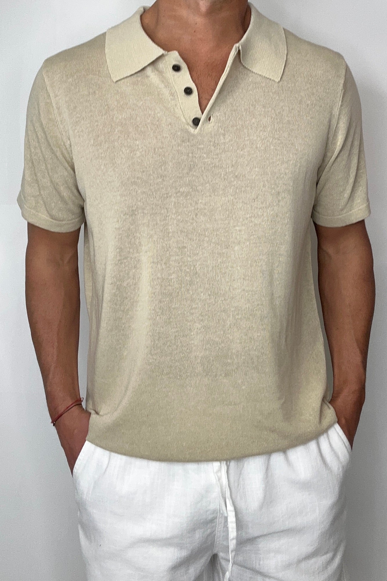 Relaxed Soft Knit Polo Sand