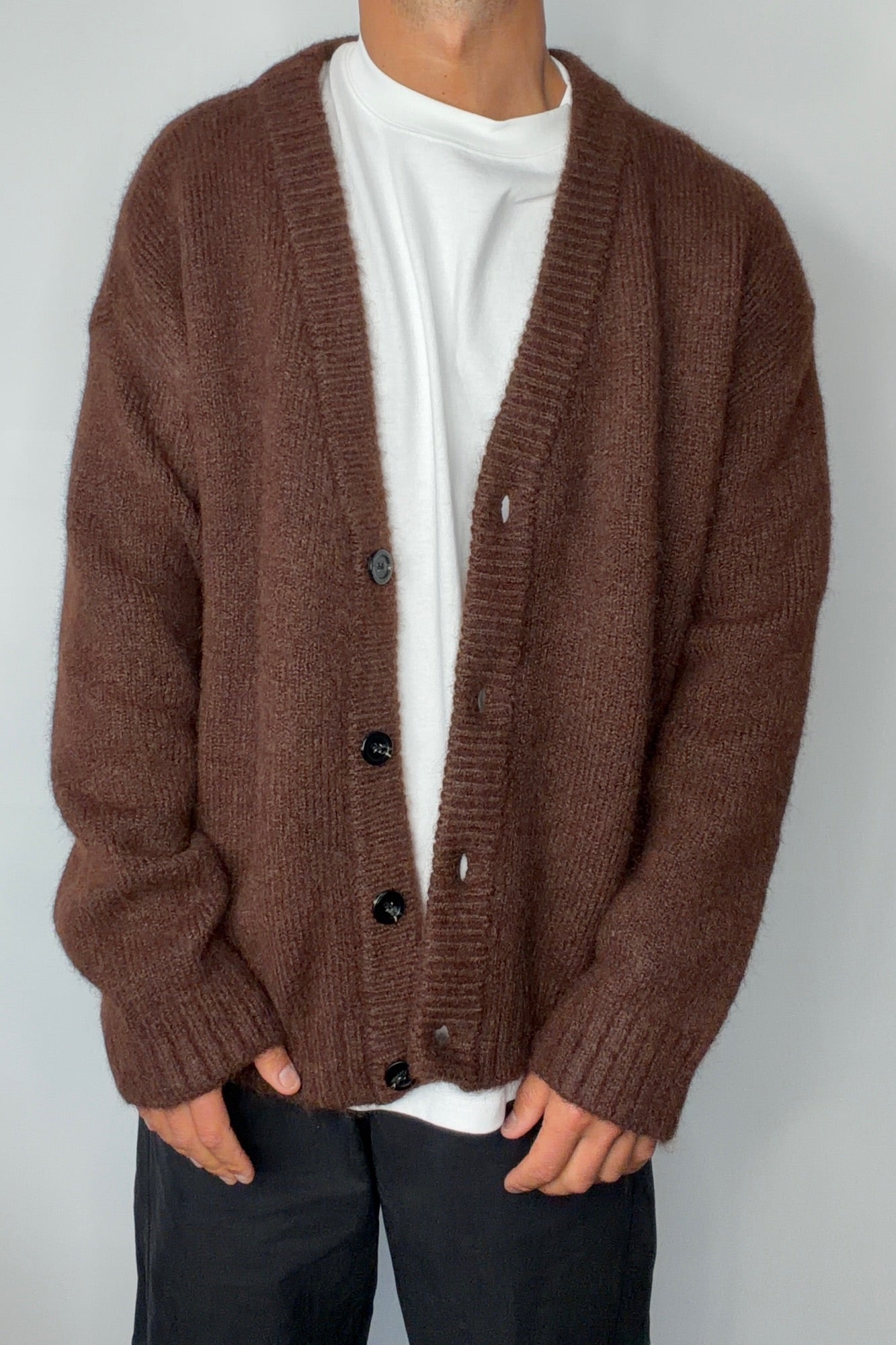 Knitted Oversize Cardigan Choc