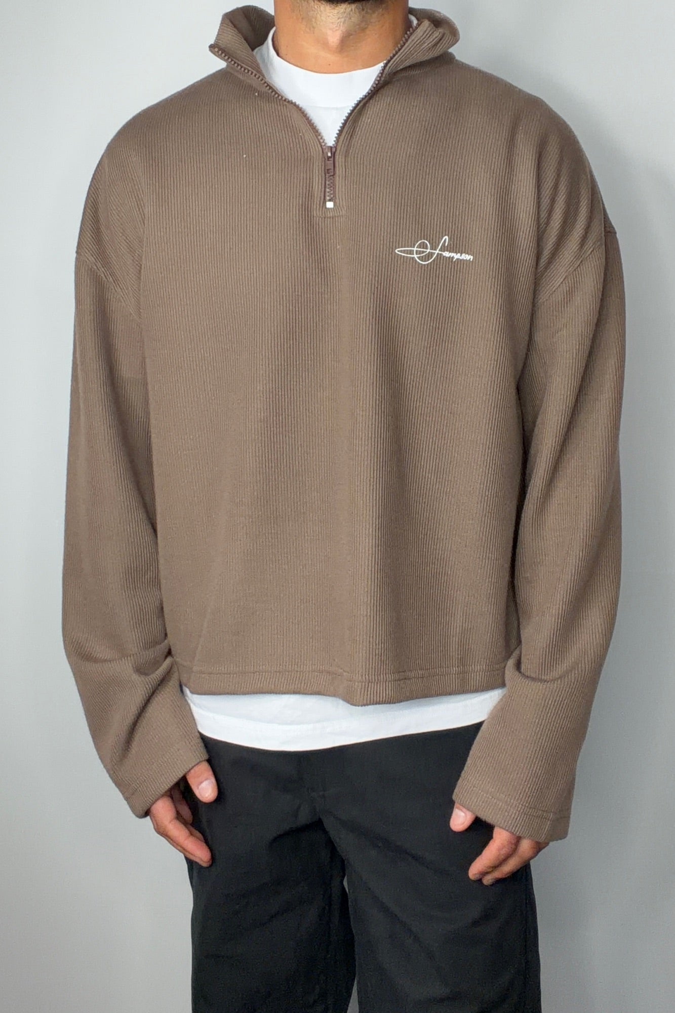 Sampson Half Zip Sweater Choc