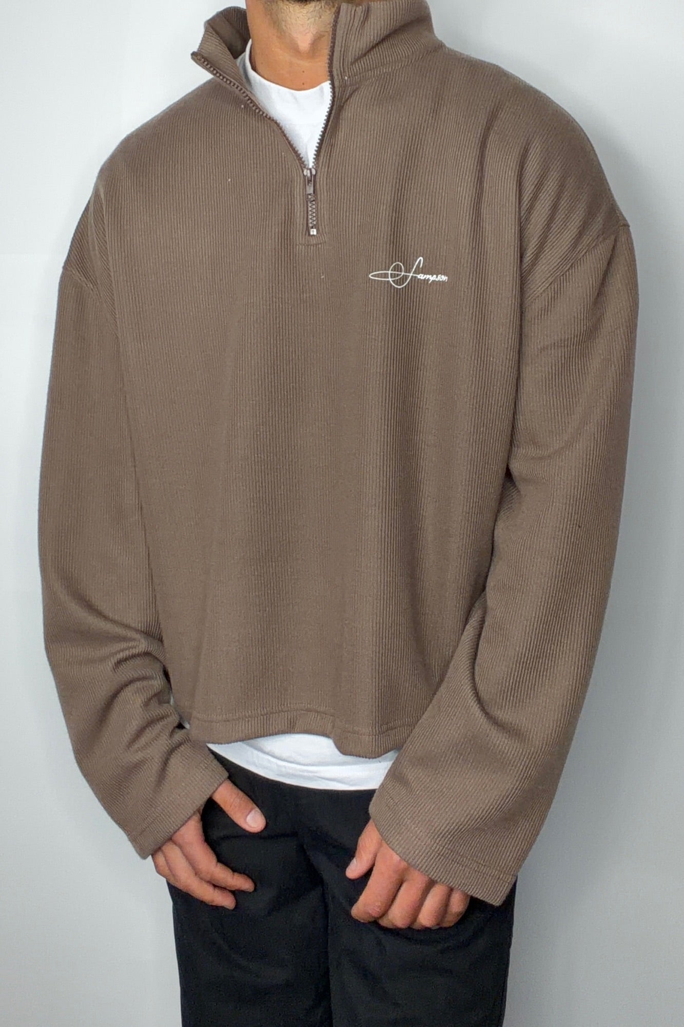 Sampson Half Zip Sweater Choc