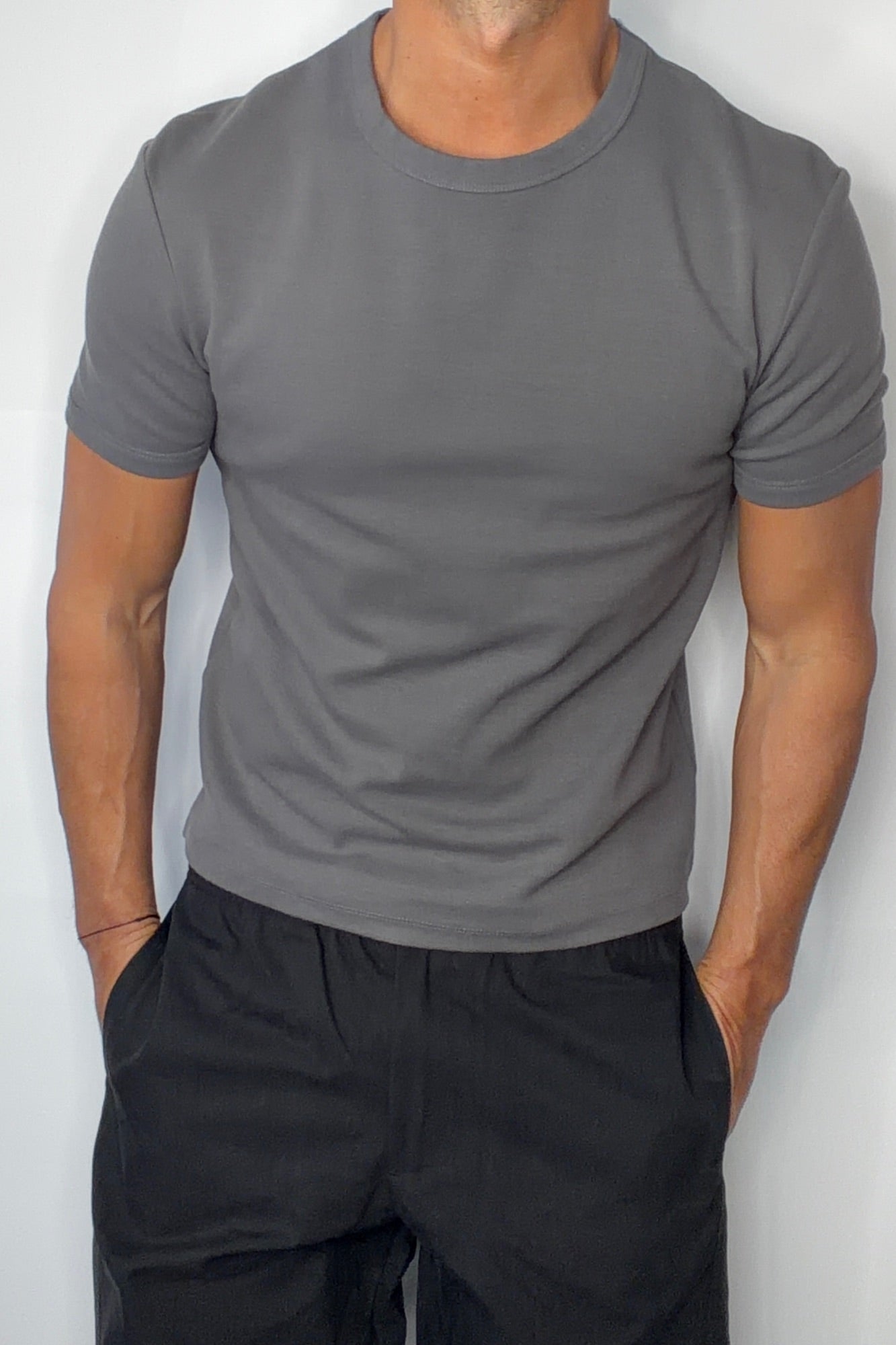 Charlie Ringer Tee Plain Charcoal