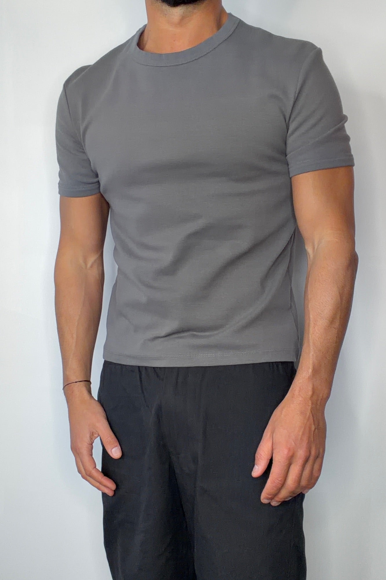 Charlie Ringer Tee Plain Charcoal