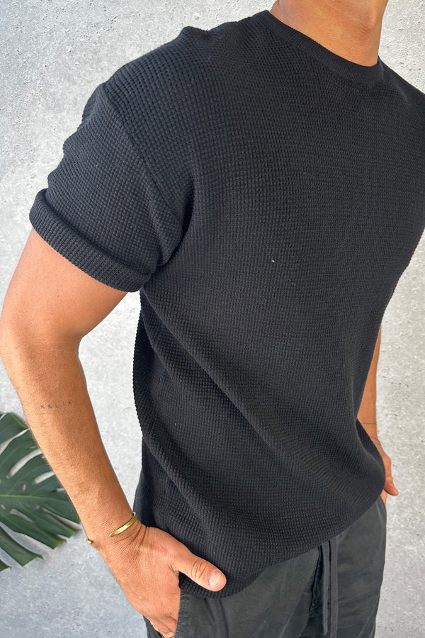 NTH Knitted Tee Black - FINAL SALE