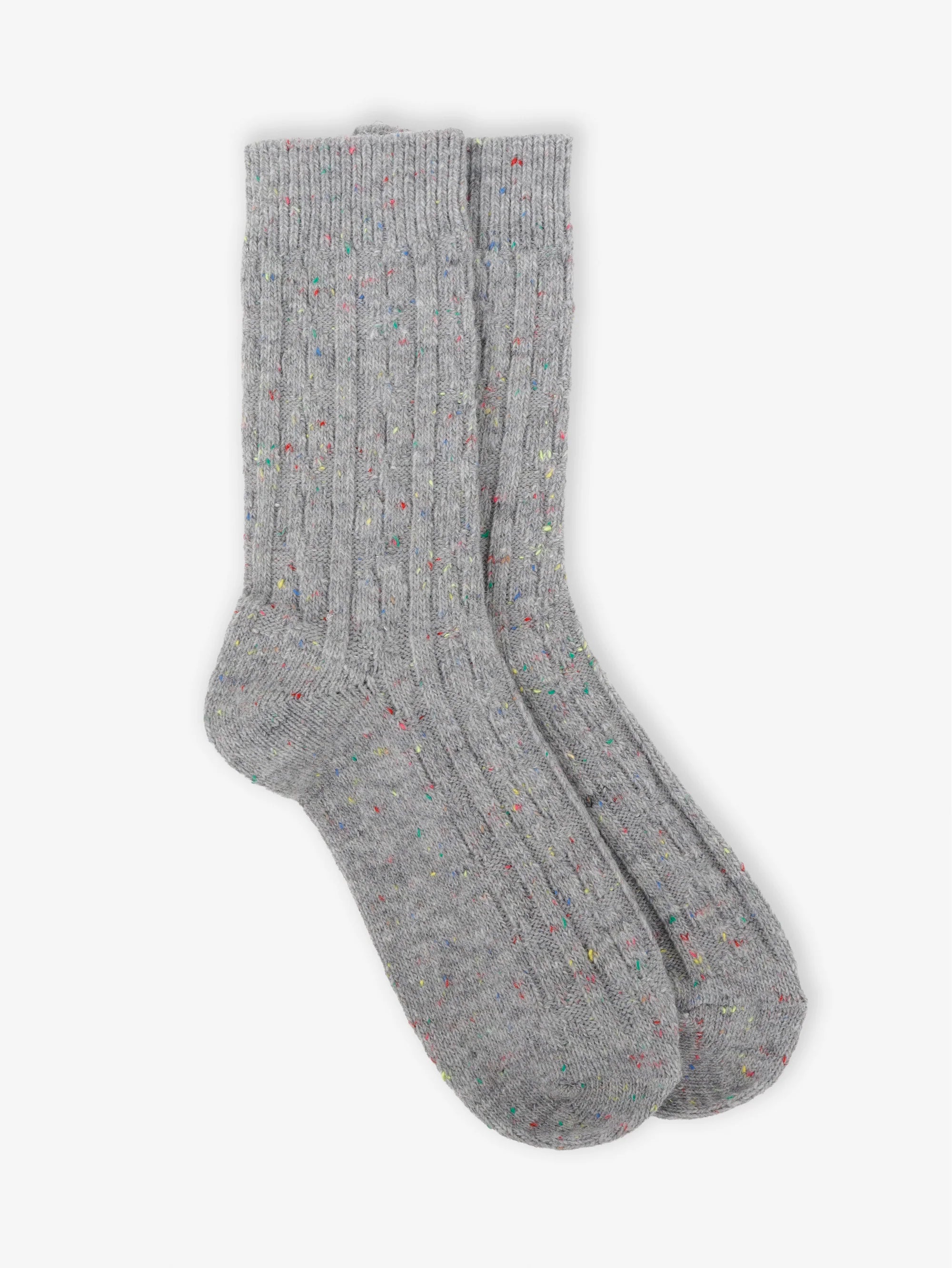Cable Knit Crew Socks Grey