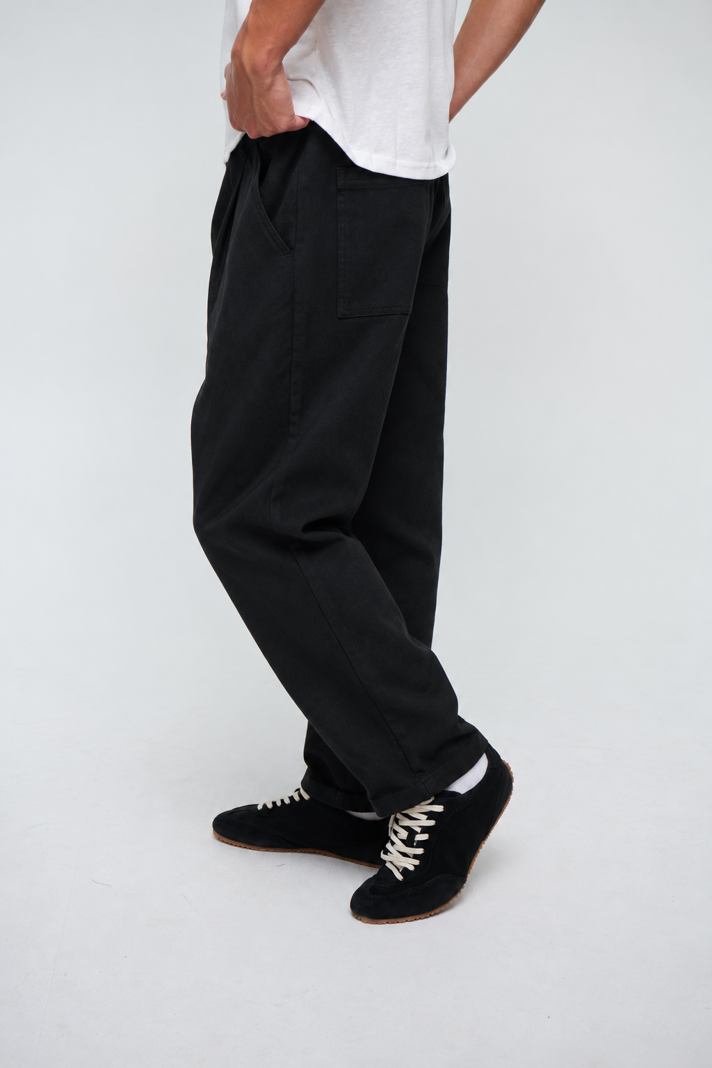 Simon Baggy Pleat Pant Black