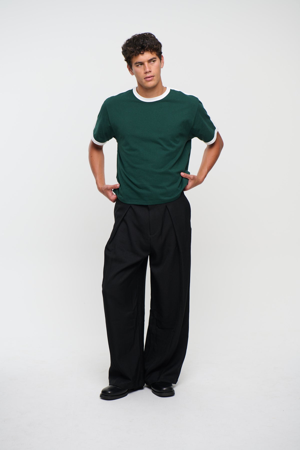 Richie Ribbed Tee Dark Green