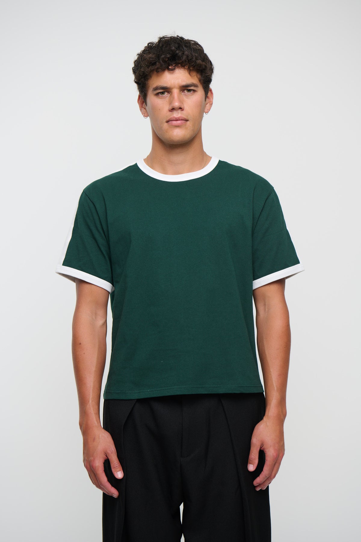 Richie Ribbed Tee Dark Green