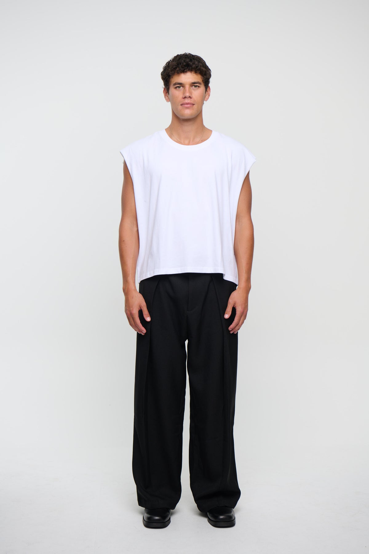 NTH Crop Box Tank White