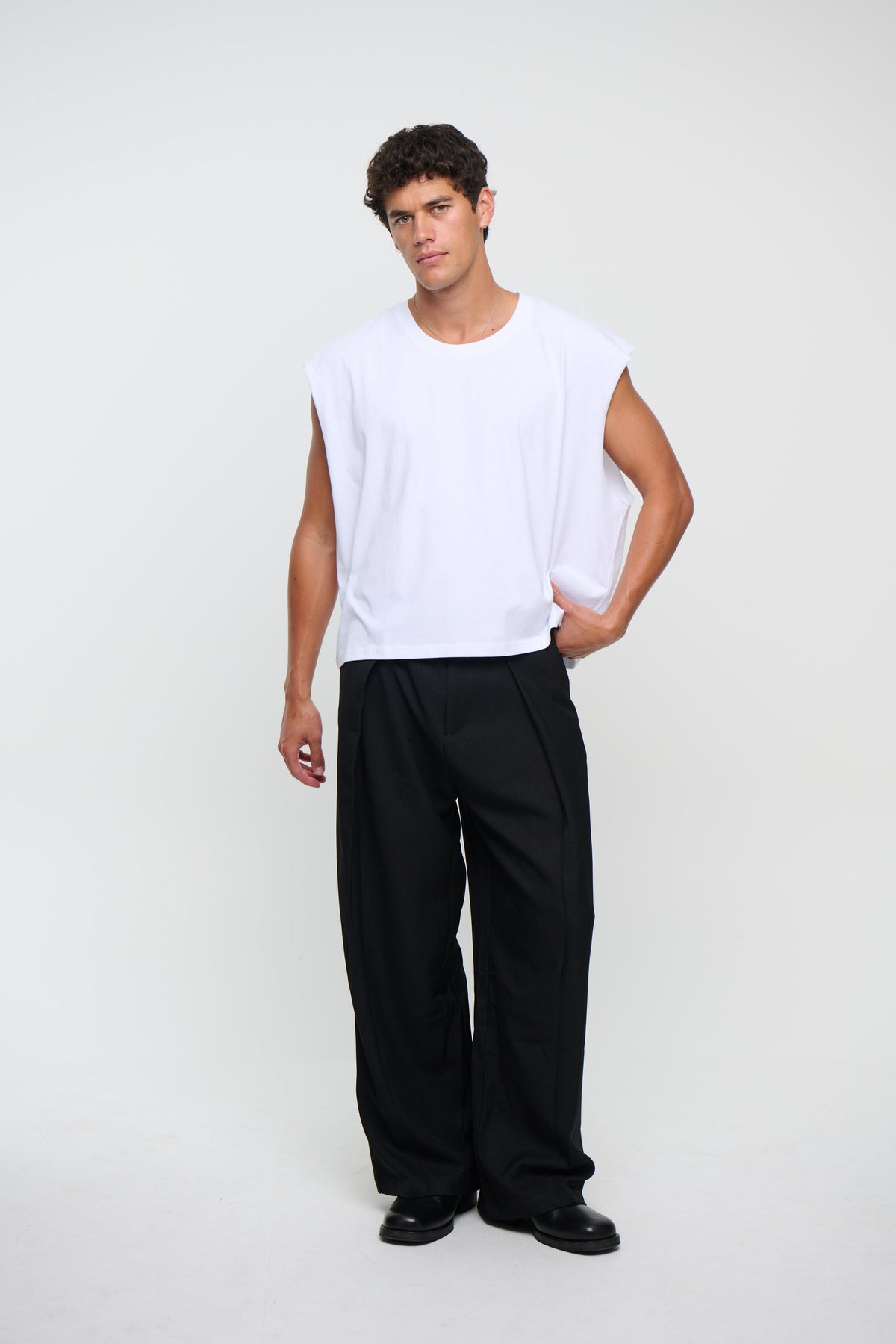 NTH Crop Box Tank White