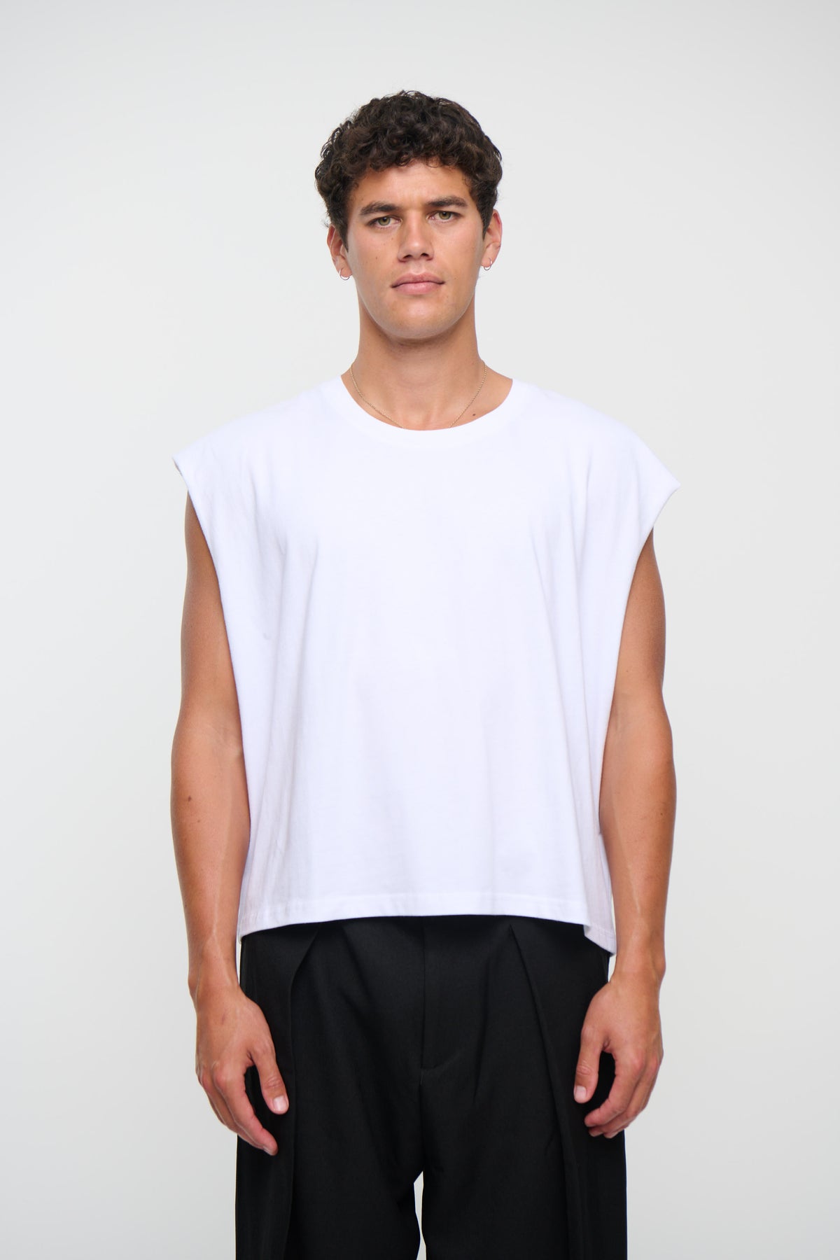 NTH Crop Box Tank White