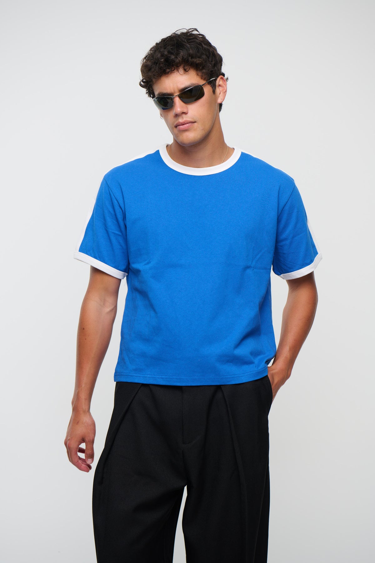 Richie Ribbed Tee Royal