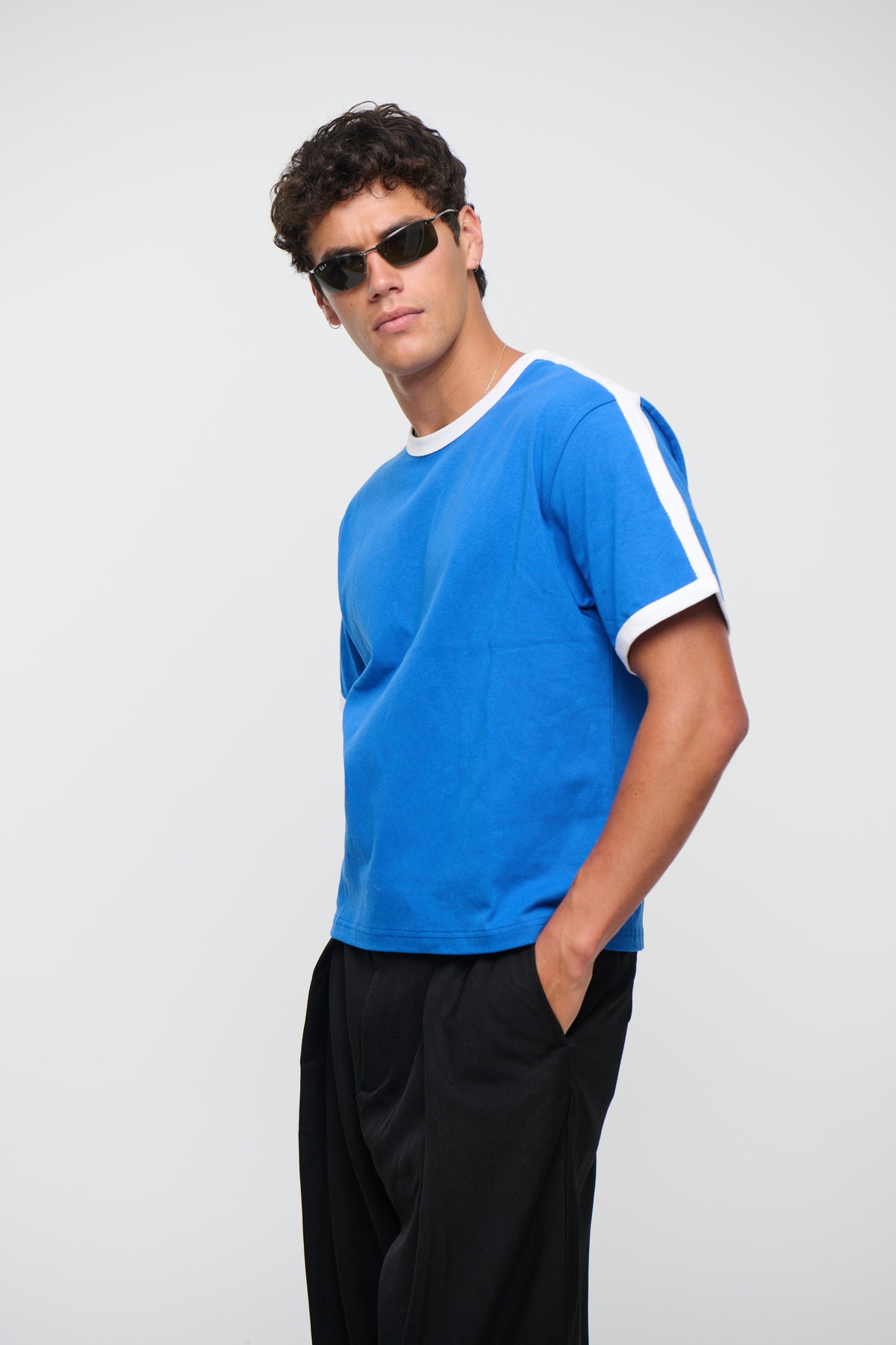 Richie Ribbed Tee Royal