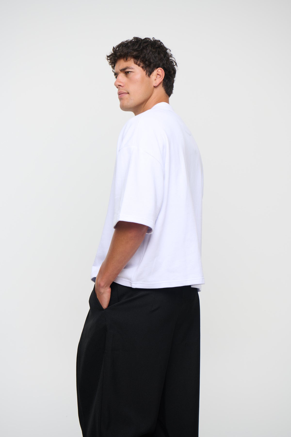 Jersey Crop Polo White