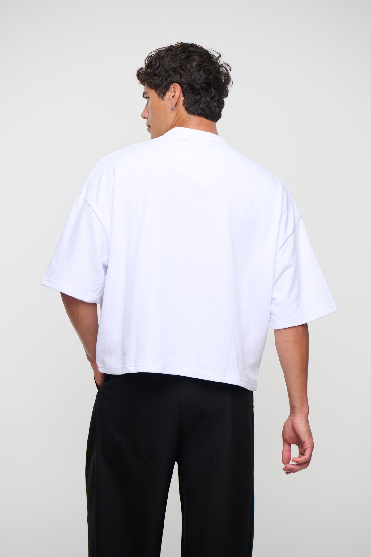 Jersey Crop Polo White