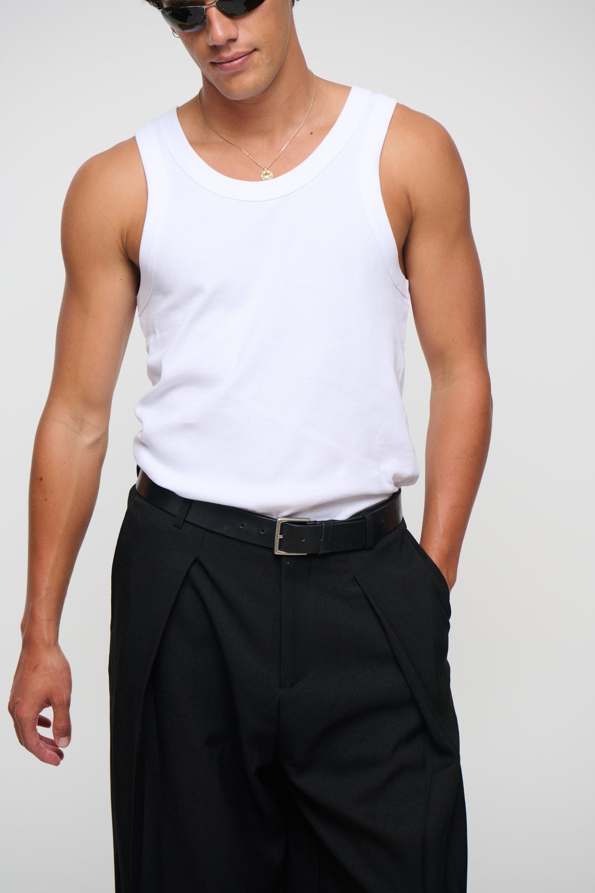 Mitchell Ribbed Tank White