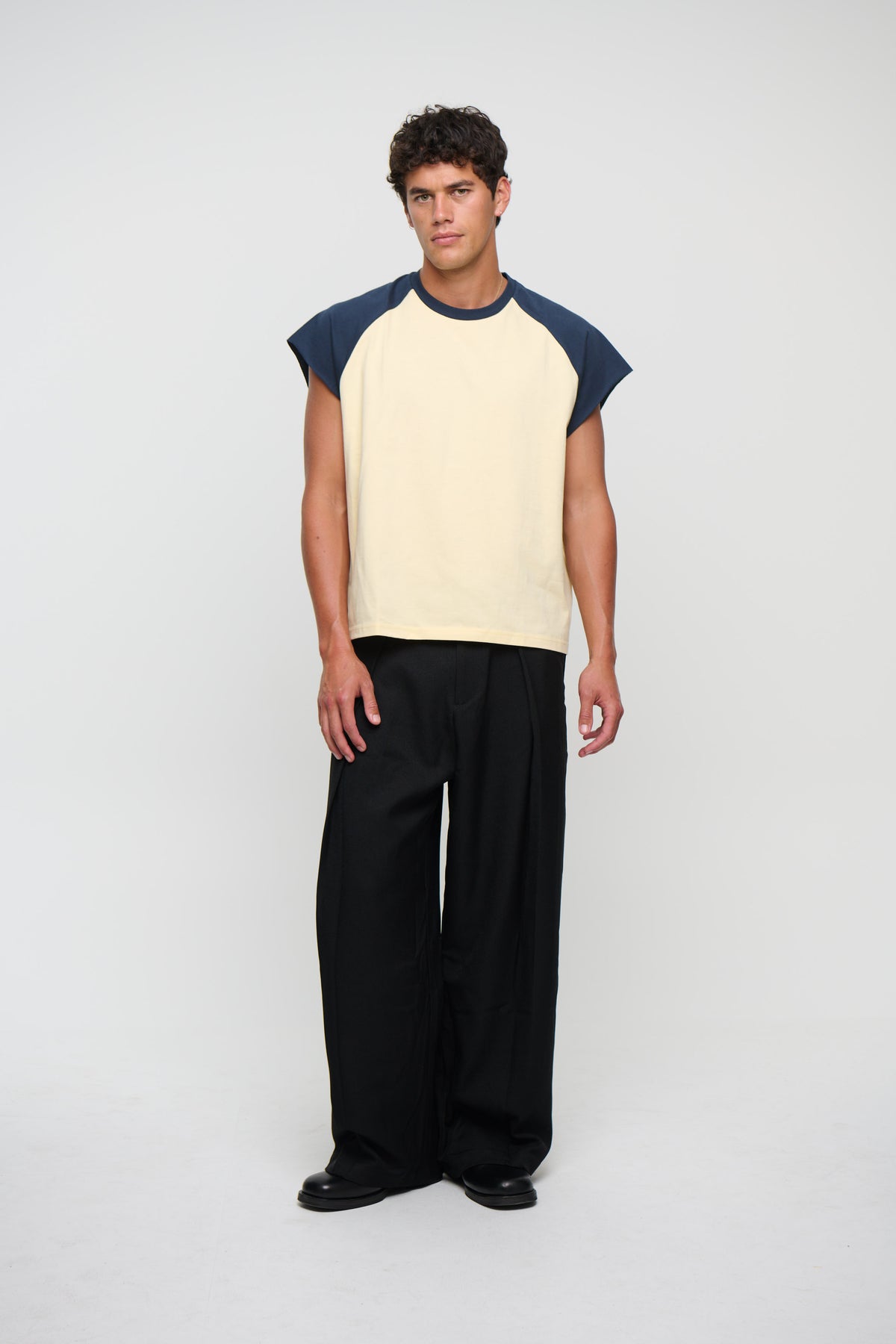 Raglan Crop Box Tank Midnight