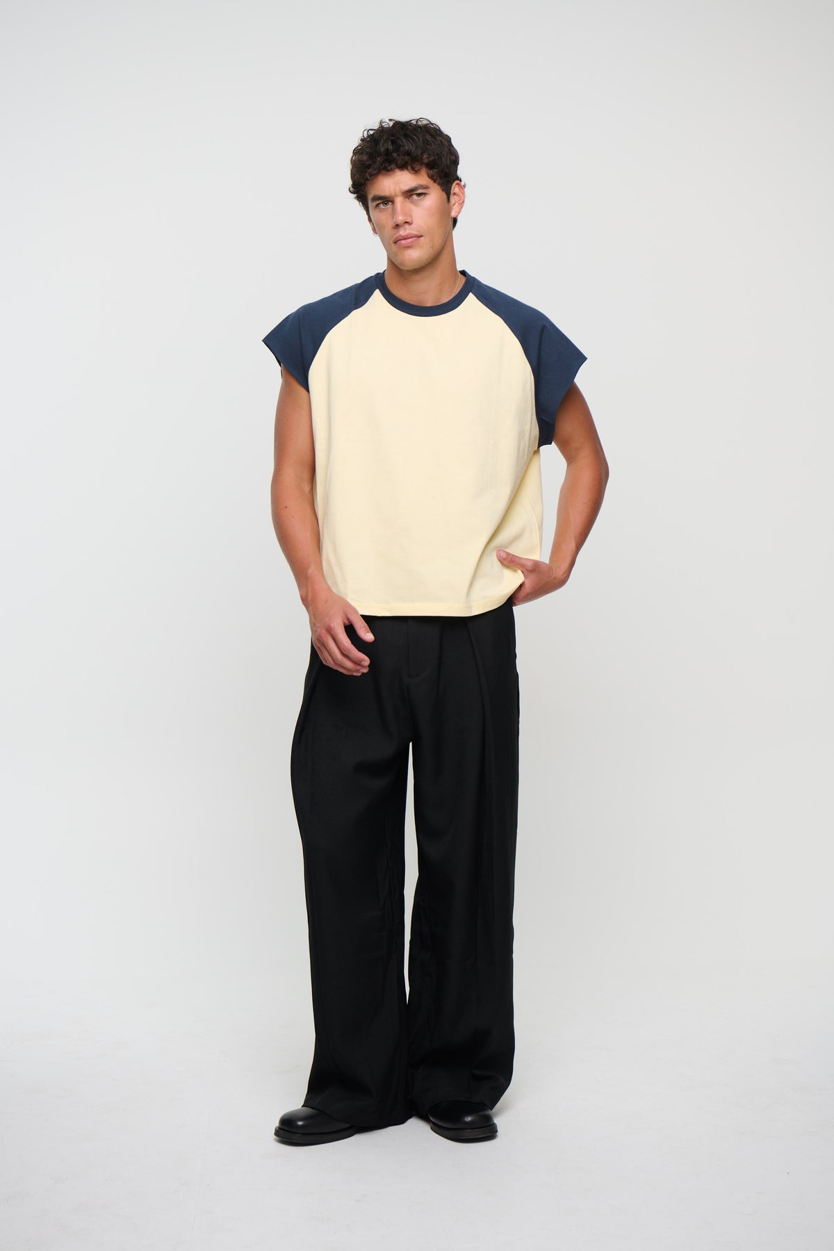 Raglan Crop Box Tank Midnight
