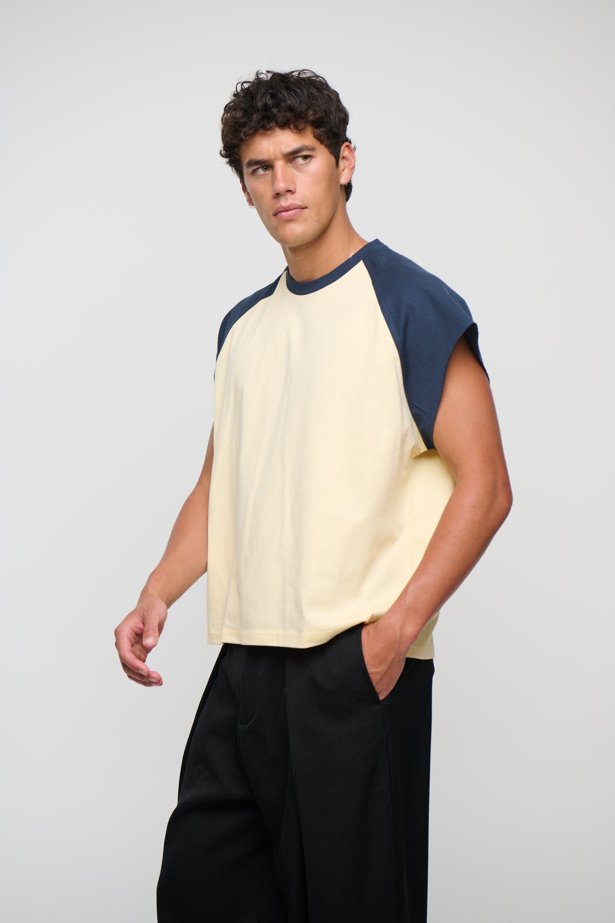 Raglan Crop Box Tank Midnight