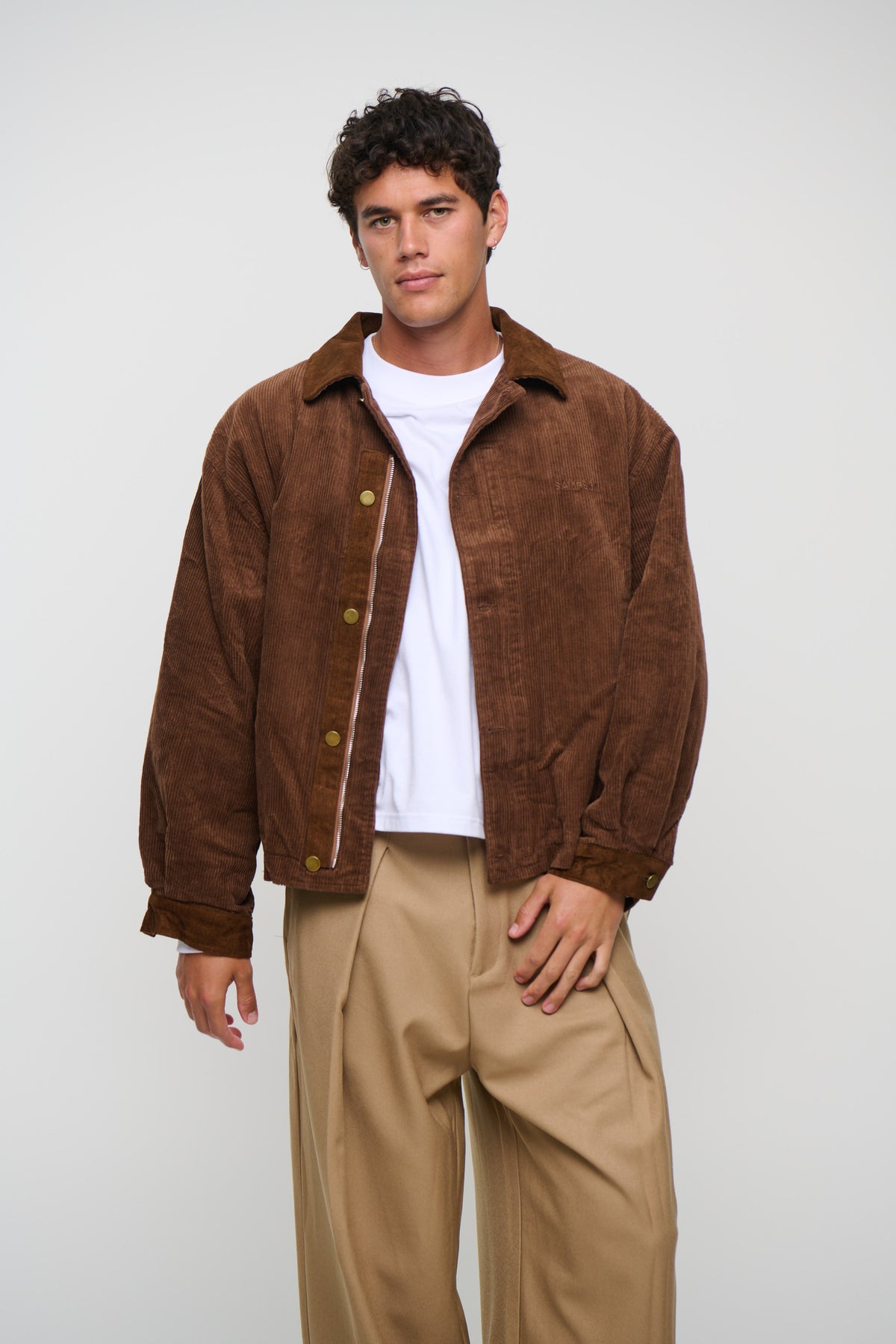 Relaxed Cord Bomber Choc
