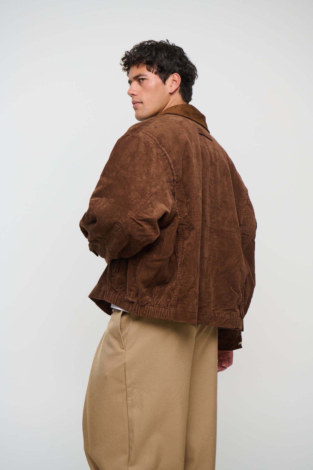 Relaxed Cord Bomber Choc