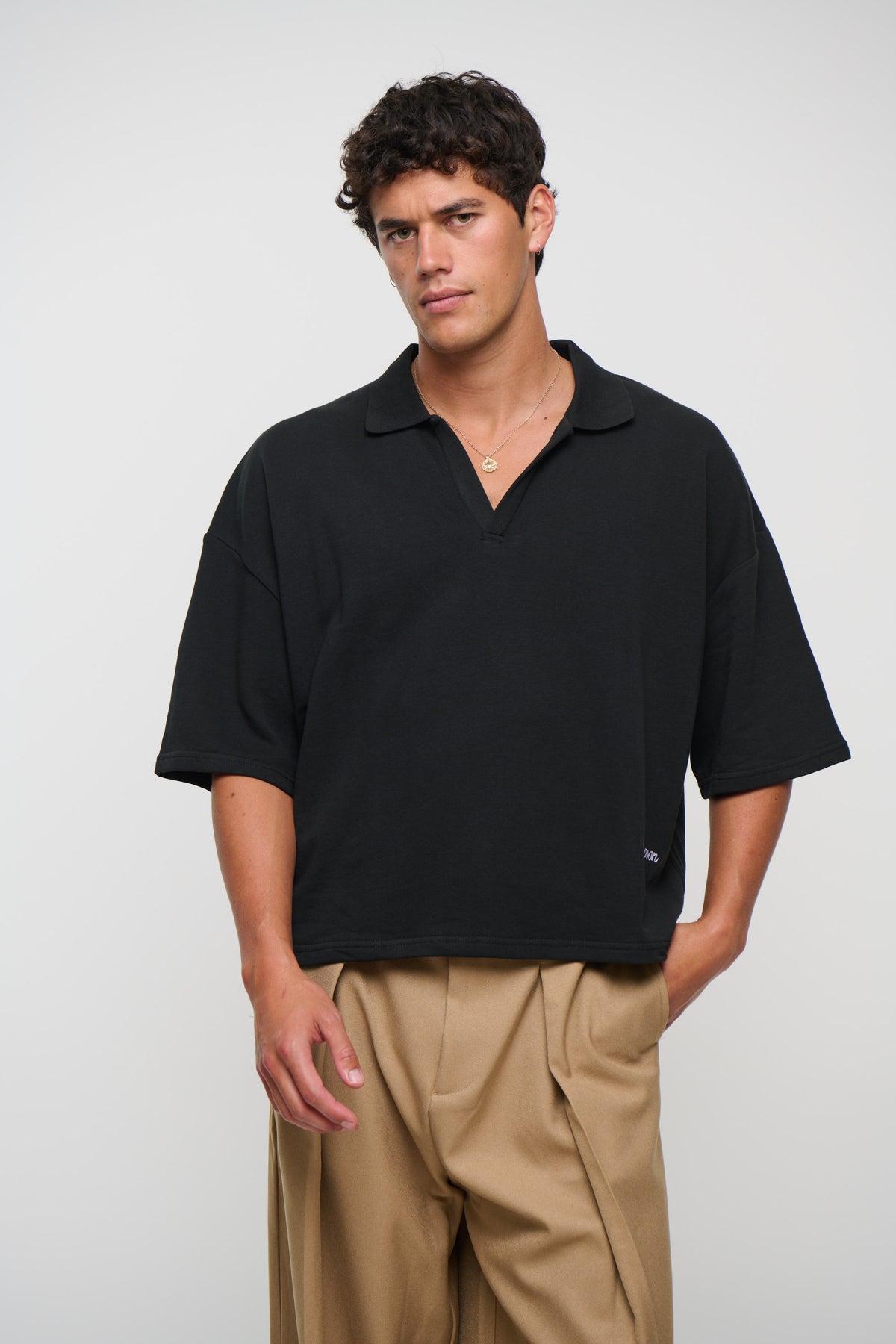Jersey Crop Polo Embroidery Logo