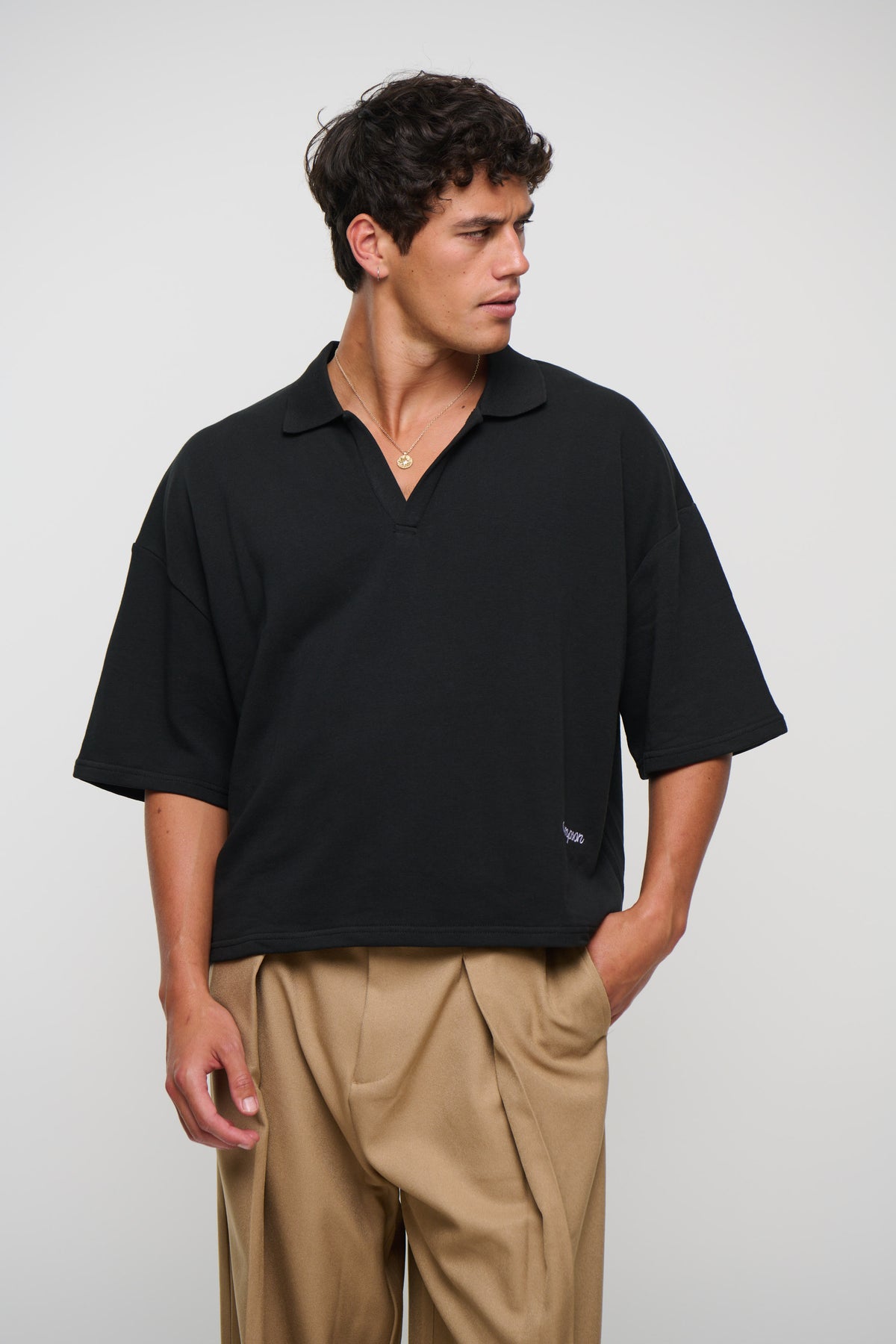 Jersey Crop Polo Embroidery Logo