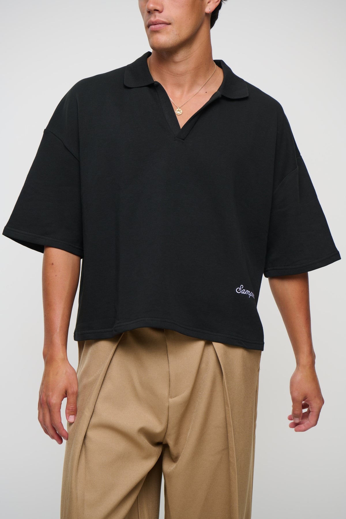 Jersey Crop Polo Embroidery Logo