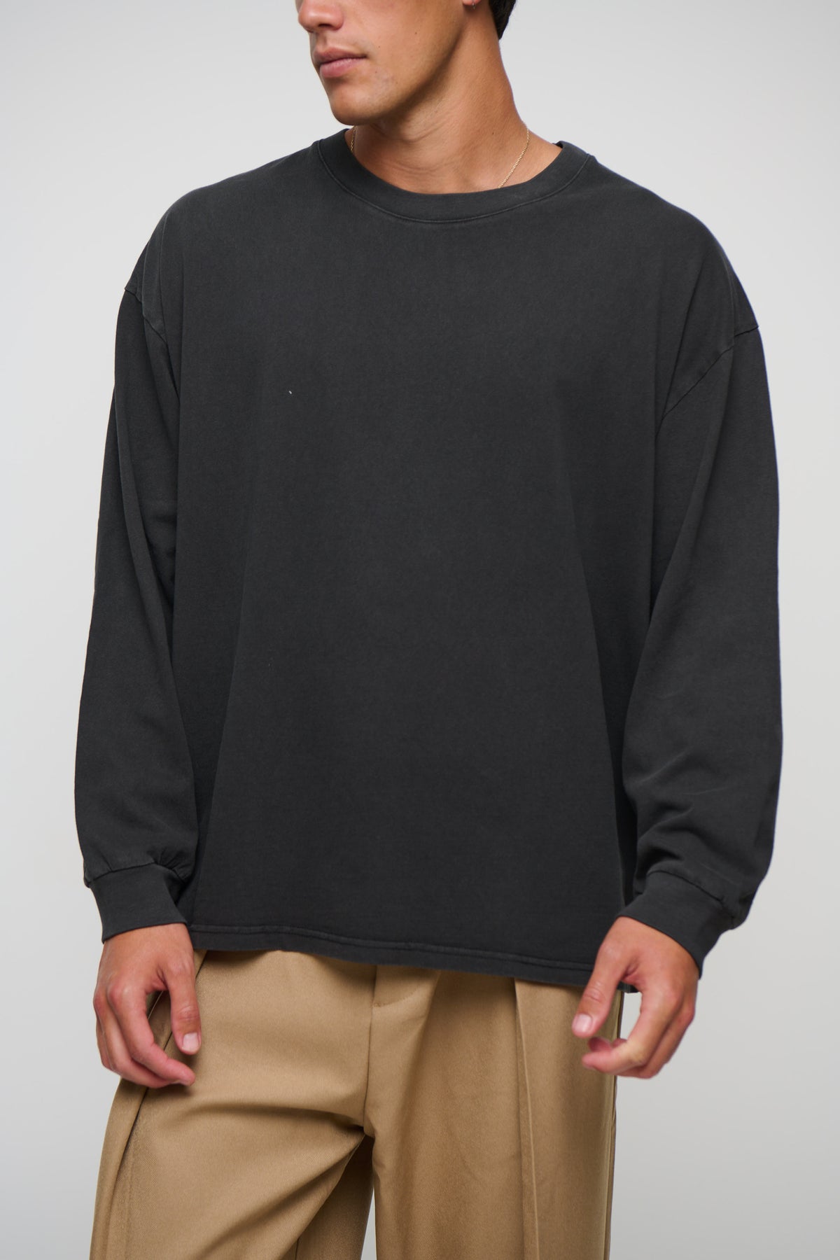 Enzyme Wash Long Sleeve Charcoal