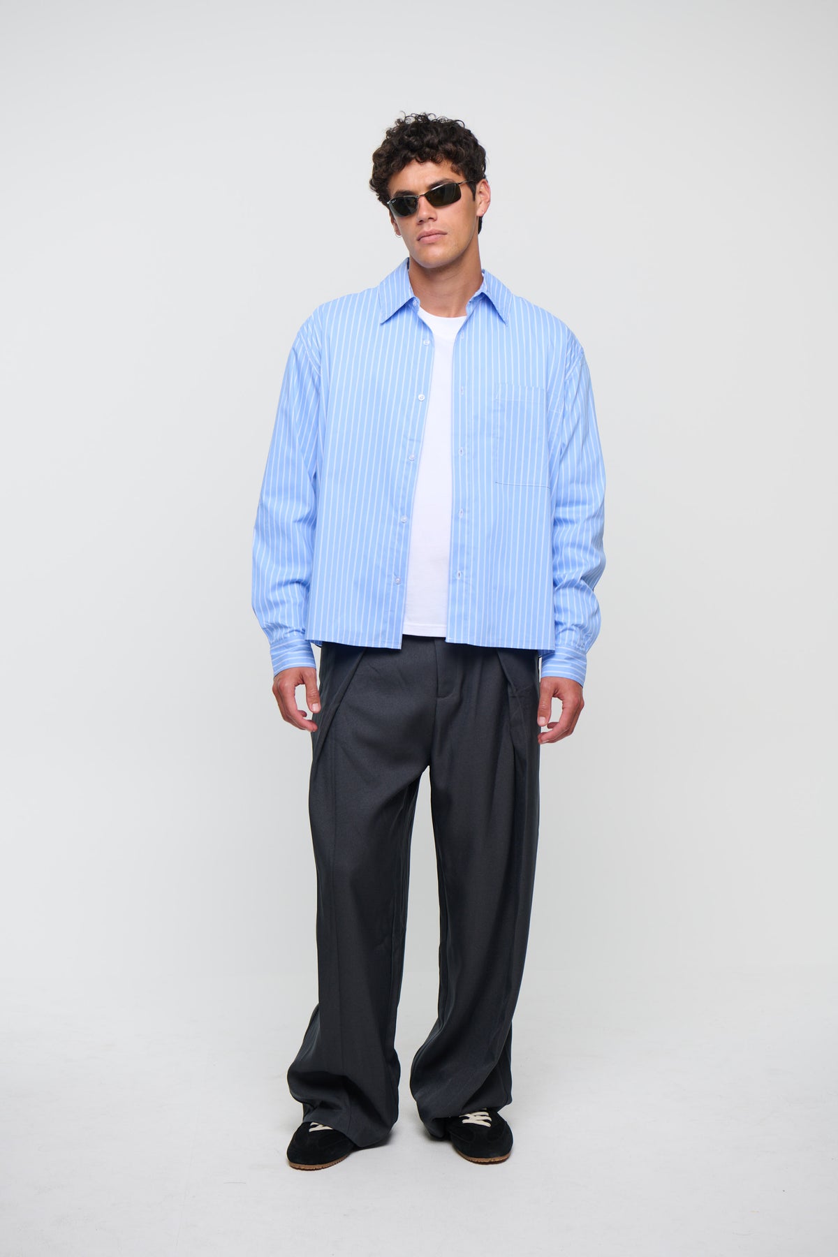 Mitch Stripe Shirt Blue