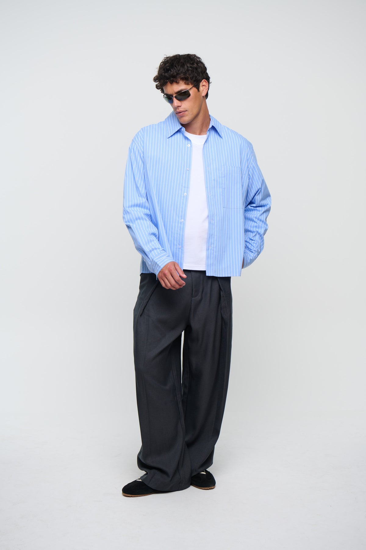 Mitch Stripe Shirt Blue