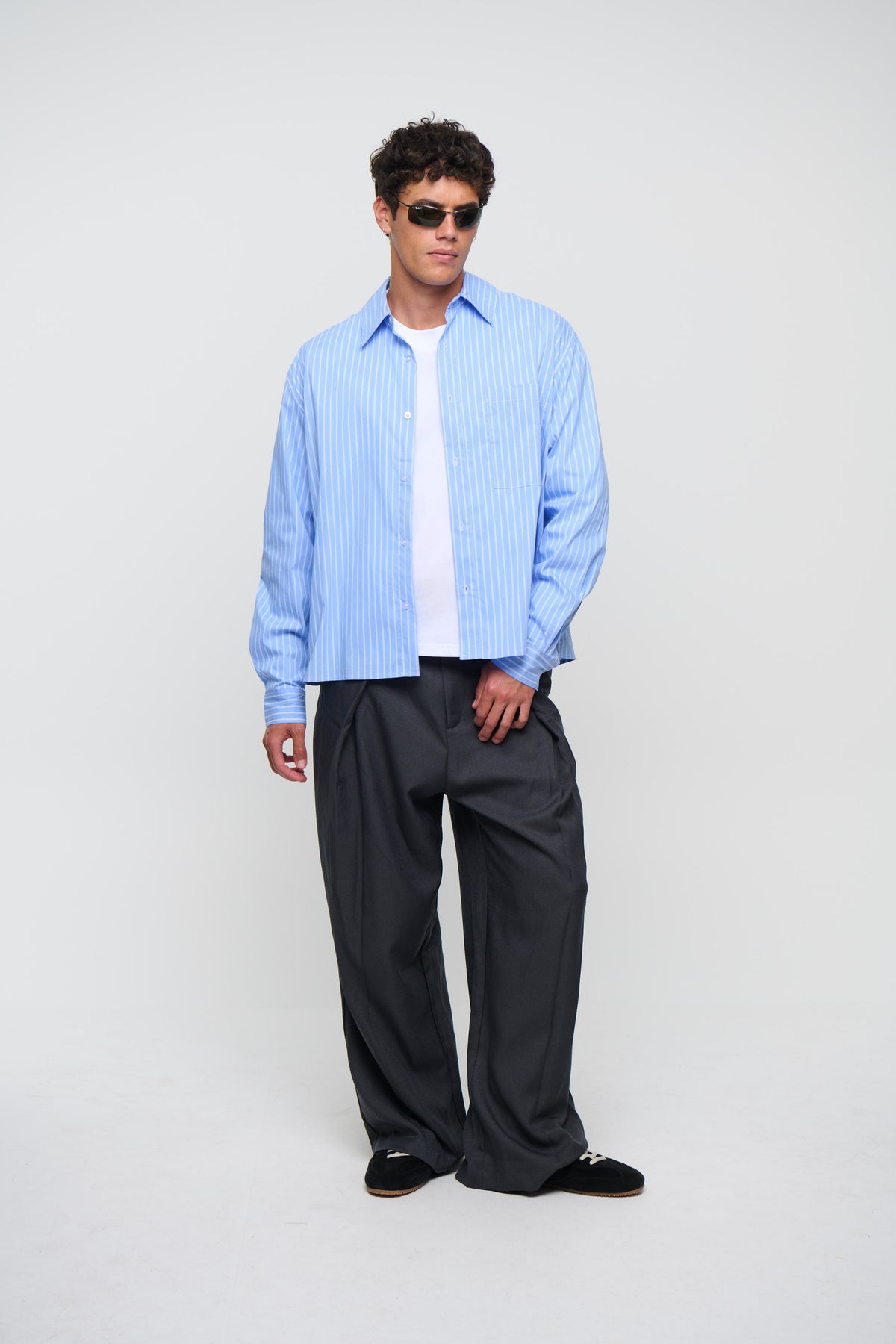Mitch Stripe Shirt Blue