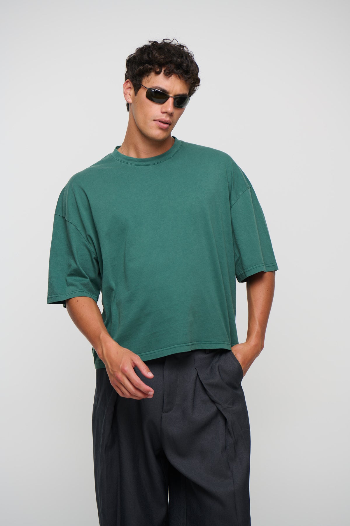 NTH Crop Box Tee Dark Green
