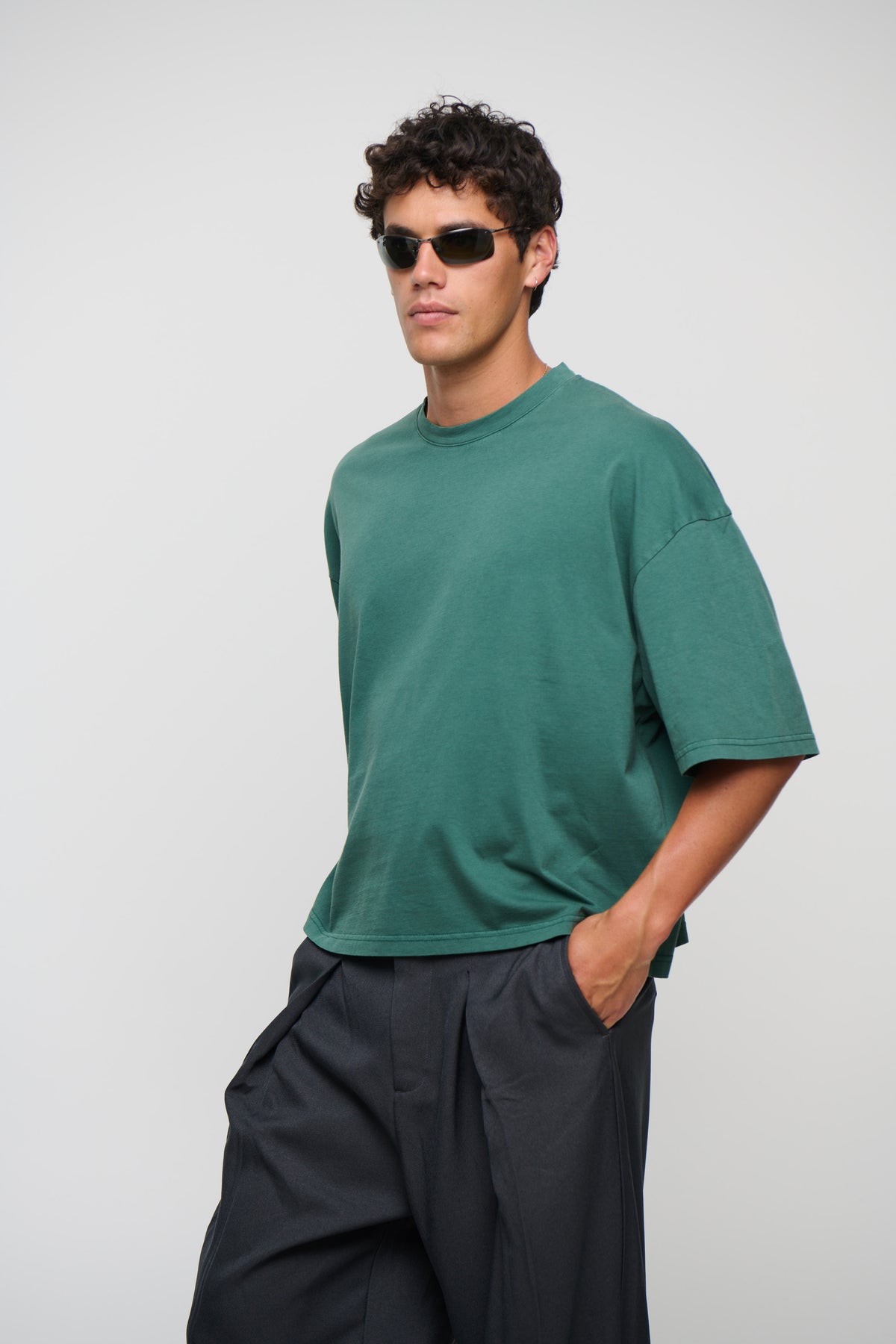 NTH Crop Box Tee Dark Green