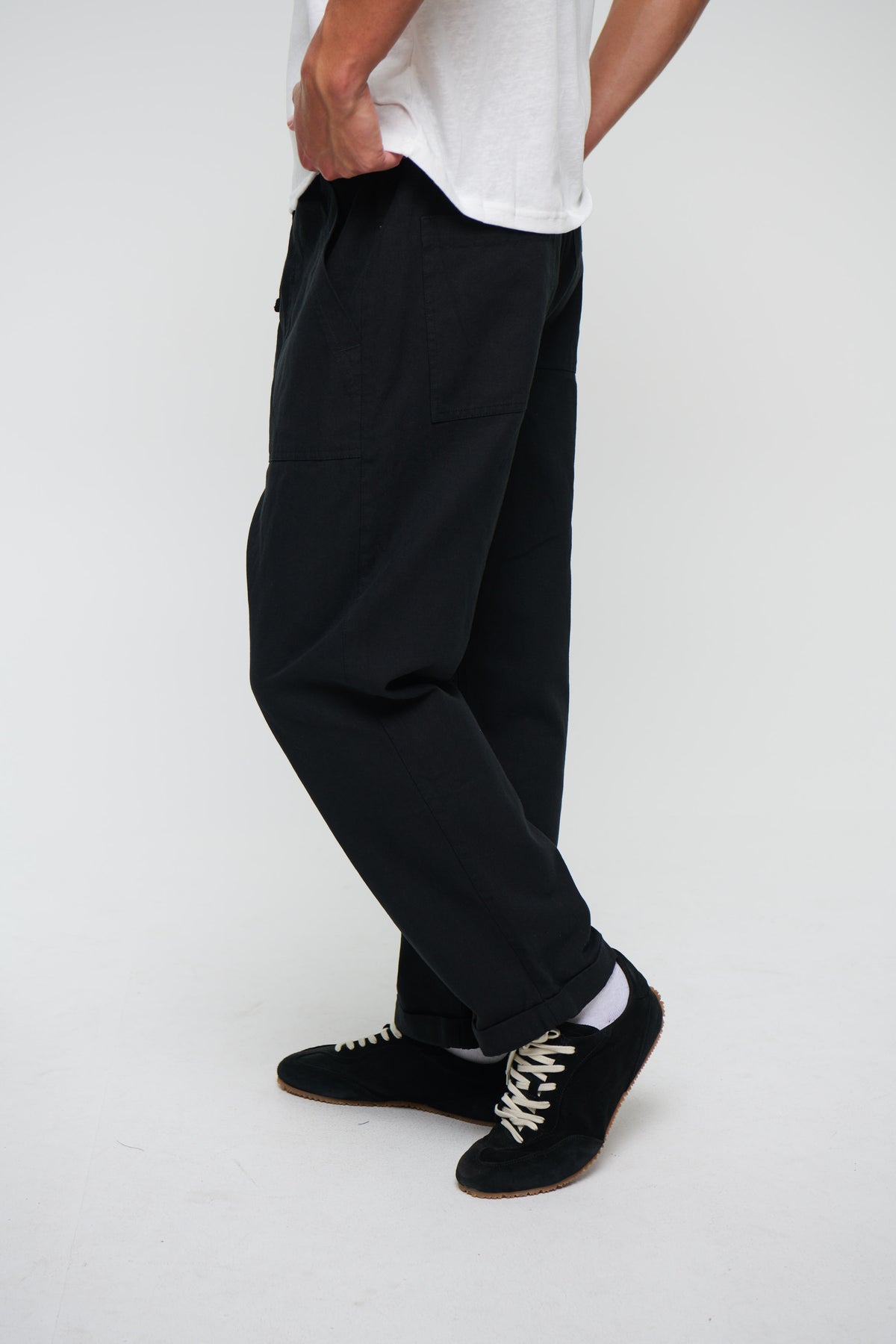 Cooper Straight Cotton Pant Black