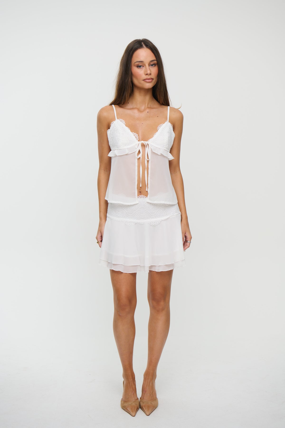 Indi Lace Cami White