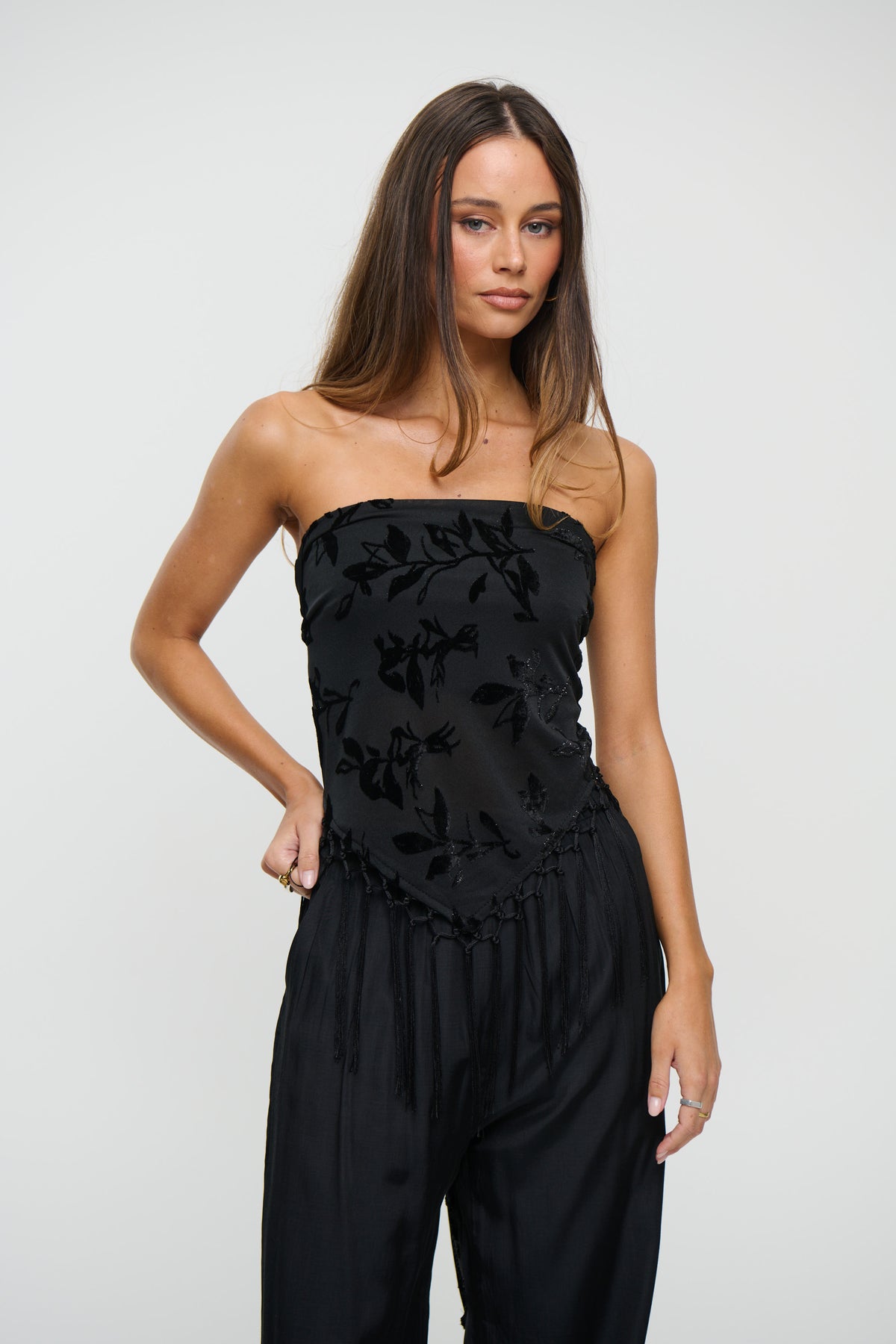 Olivera Fringe Scarf Set Black