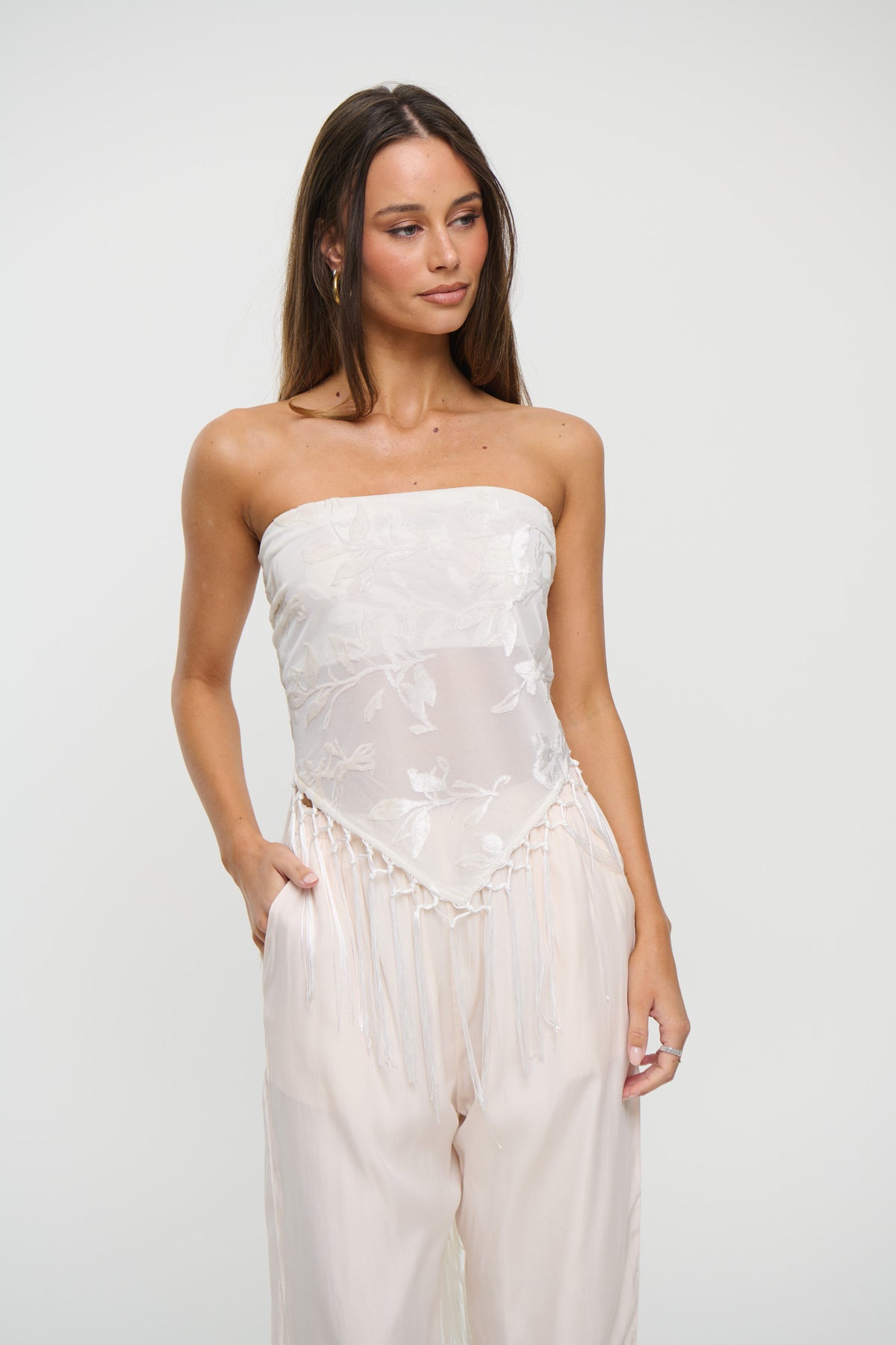 Olivera Fringe Scarf Set White