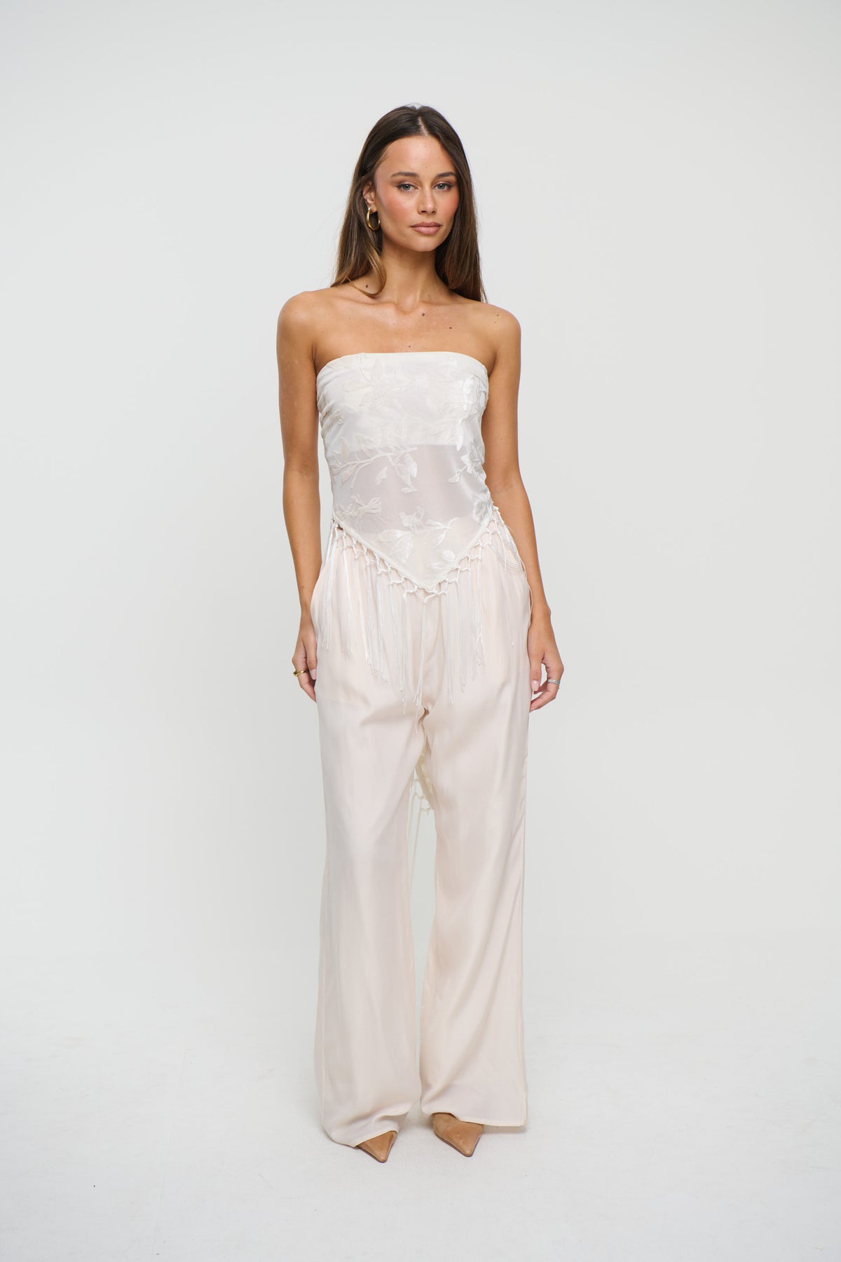 Olivera Fringe Scarf Set White
