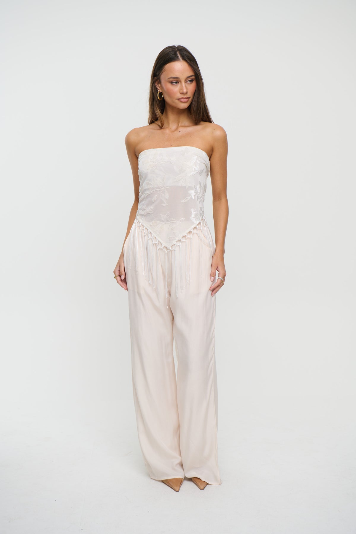 Olivera Fringe Scarf Set White
