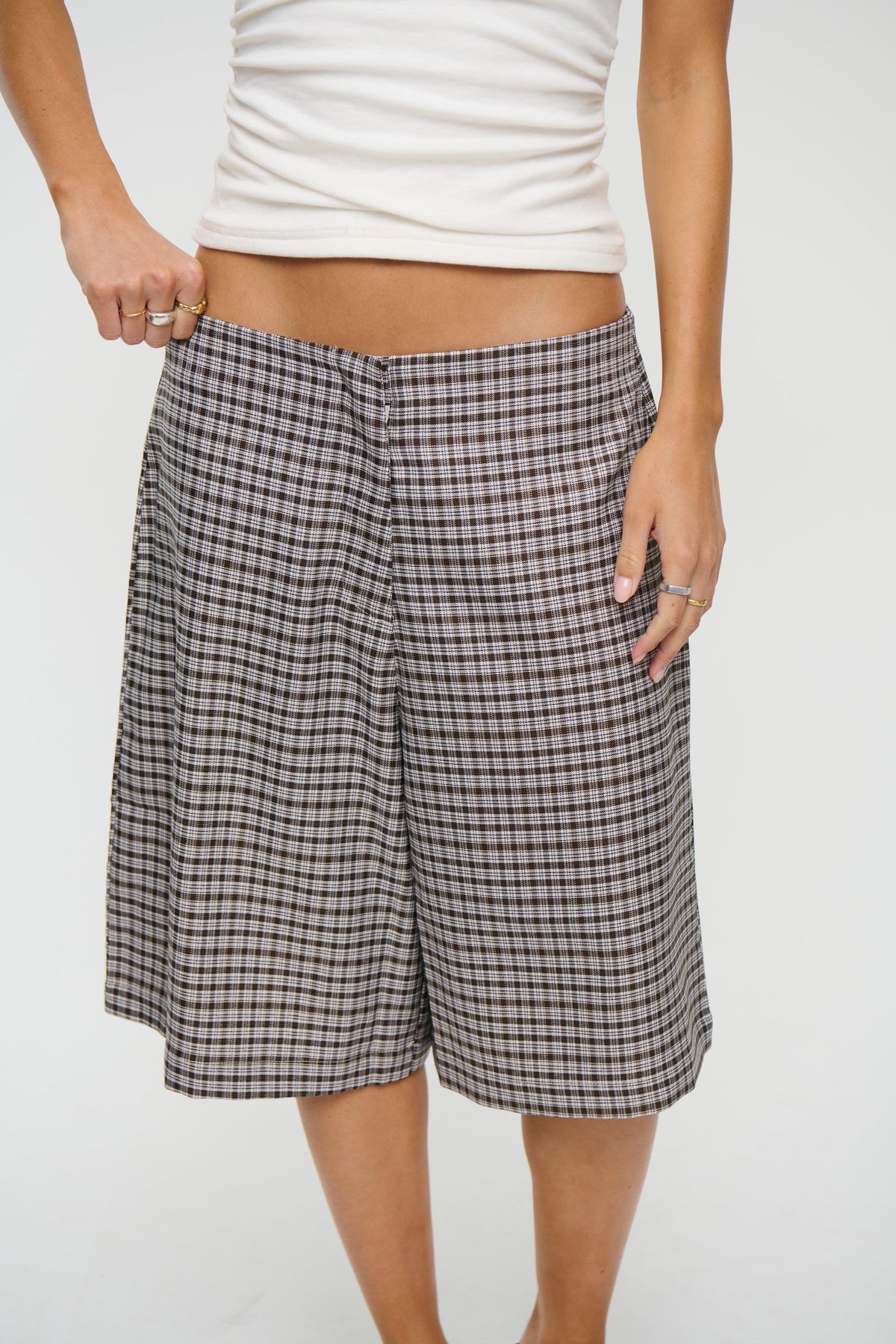 Ida Long Short Beige Check
