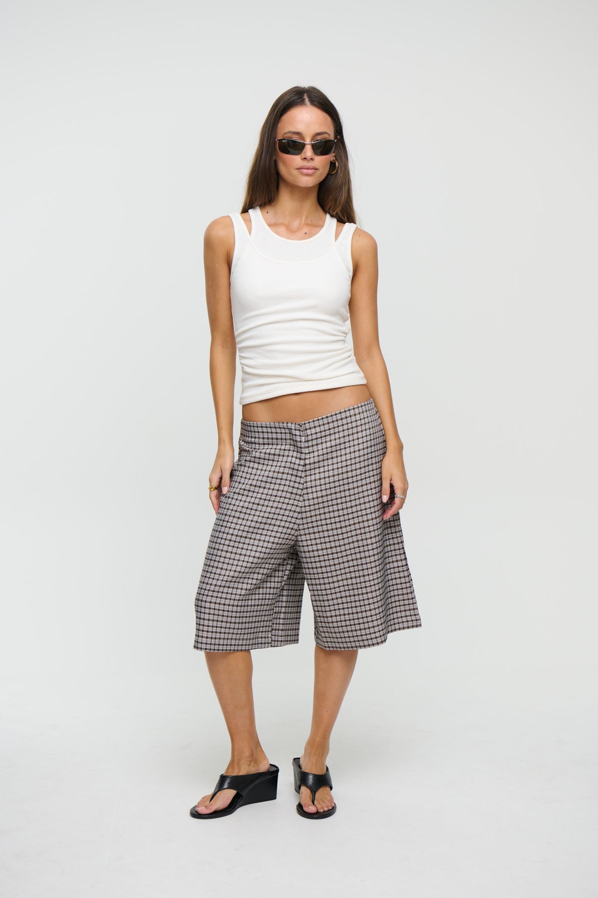 Ida Long Short Beige Check