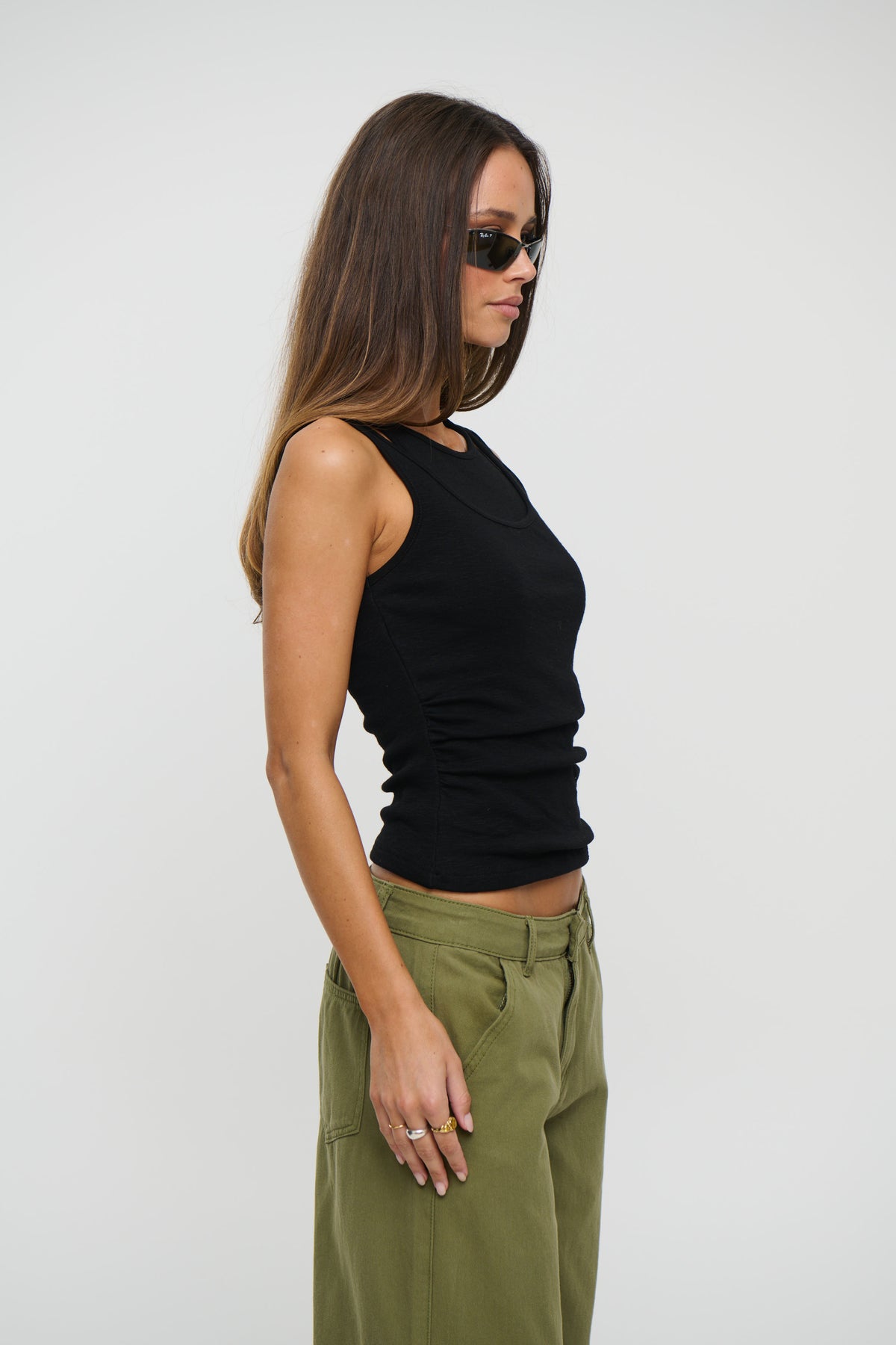 Jaida Layered Tank Black