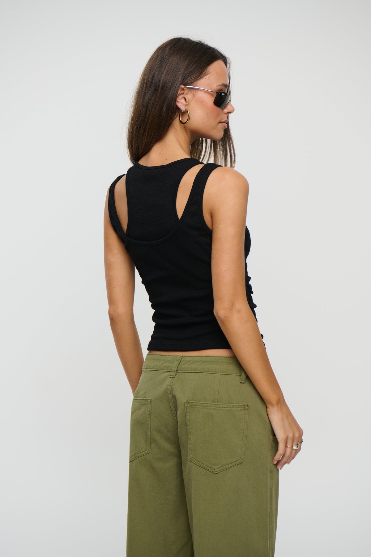 Jaida Layered Tank Black