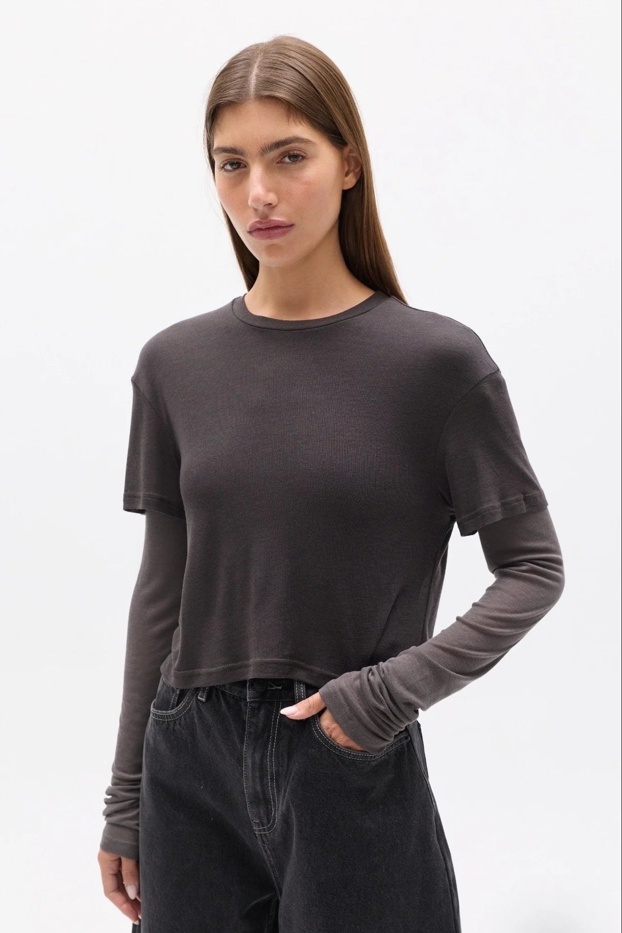 Calenia Top Dark Grey