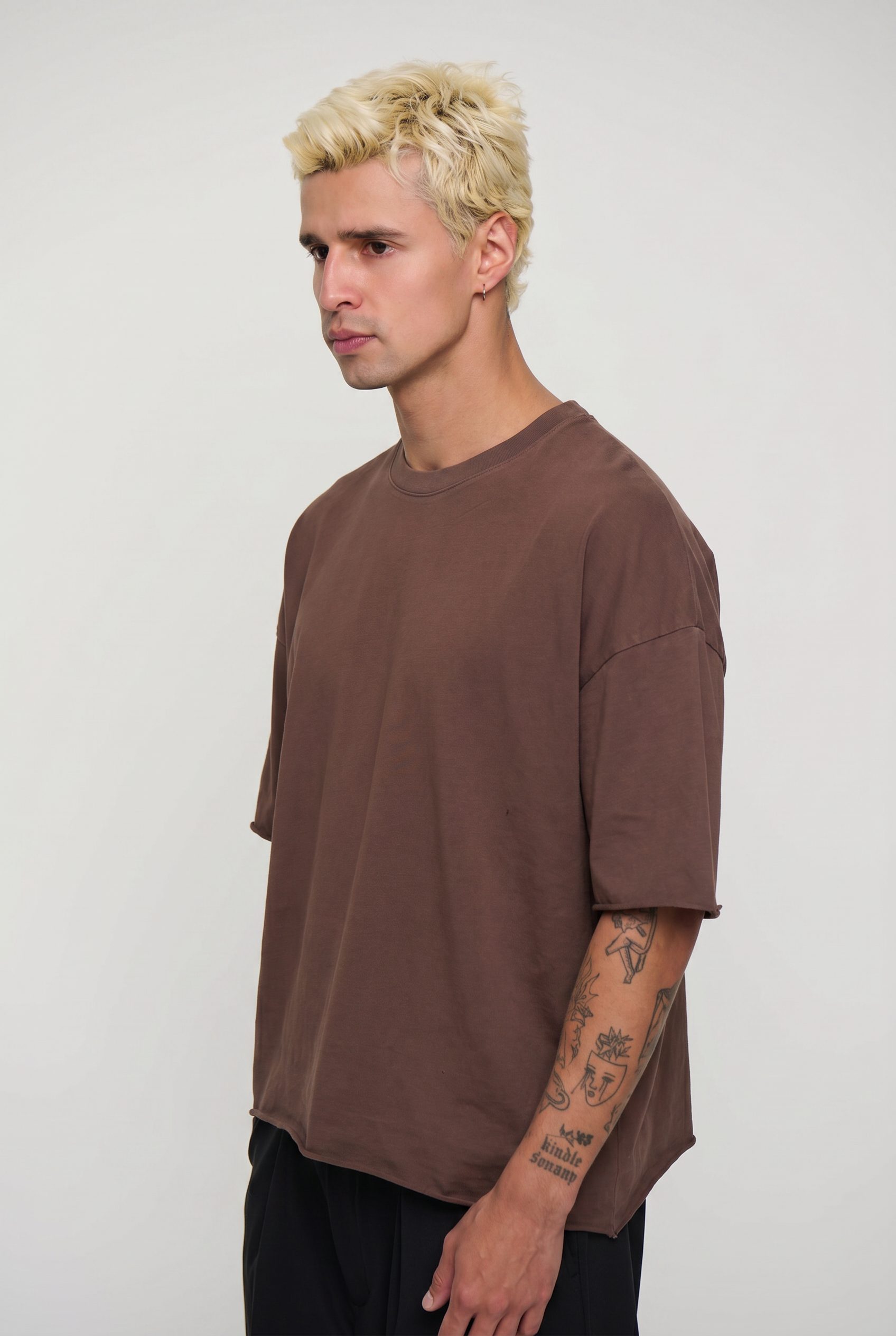 Raw 200G Cotton Box Tee Choc