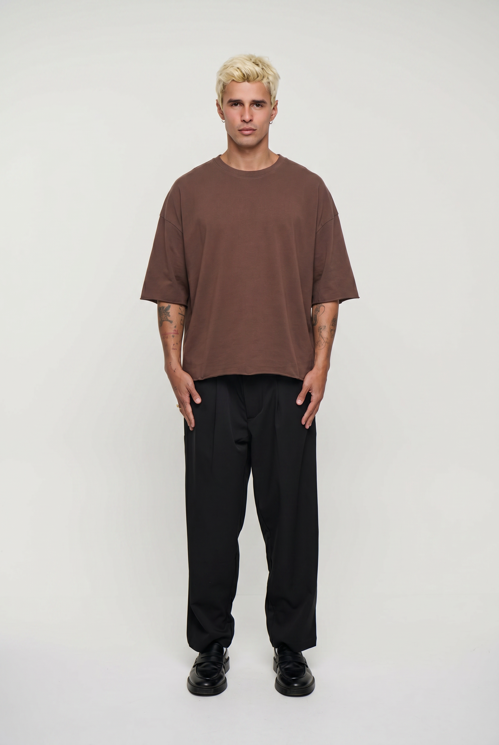 Raw 200G Cotton Box Tee Choc