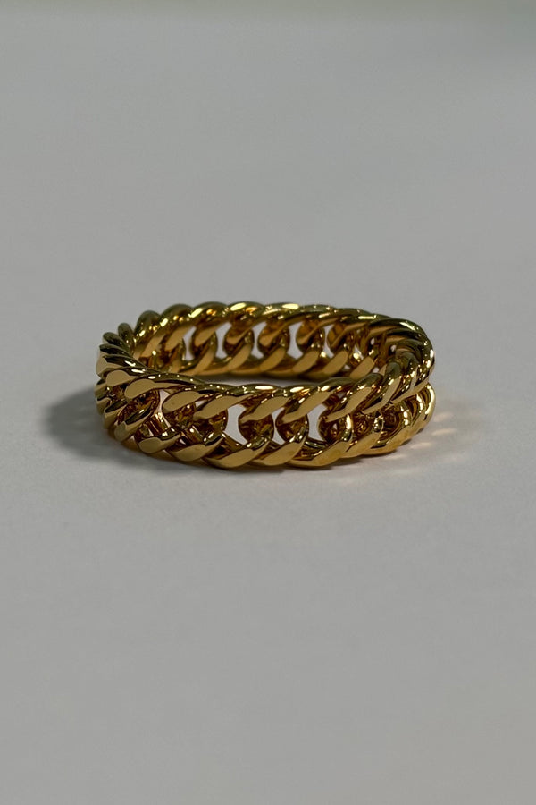 Premium NTH Cuban Chain Ring 18K Gold Plated