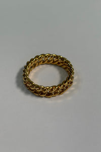 Premium NTH Cuban Chain Ring 18K Gold Plated